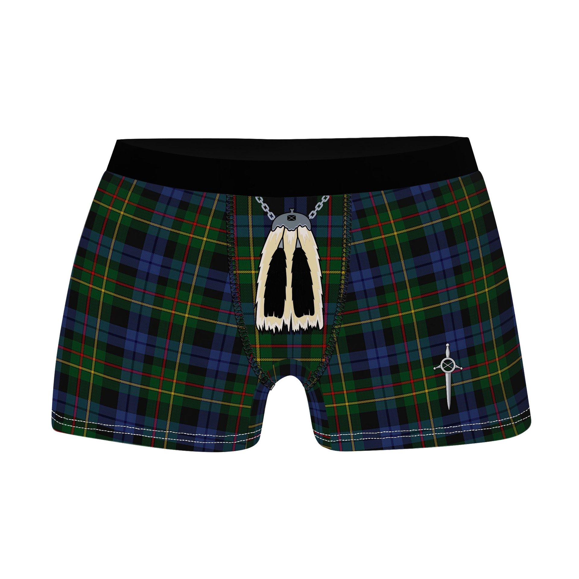 ScotsTee Shop Scottish Gow Hunting 2 Clan Highland Kilt Sporran Tartan Boxer Briefs