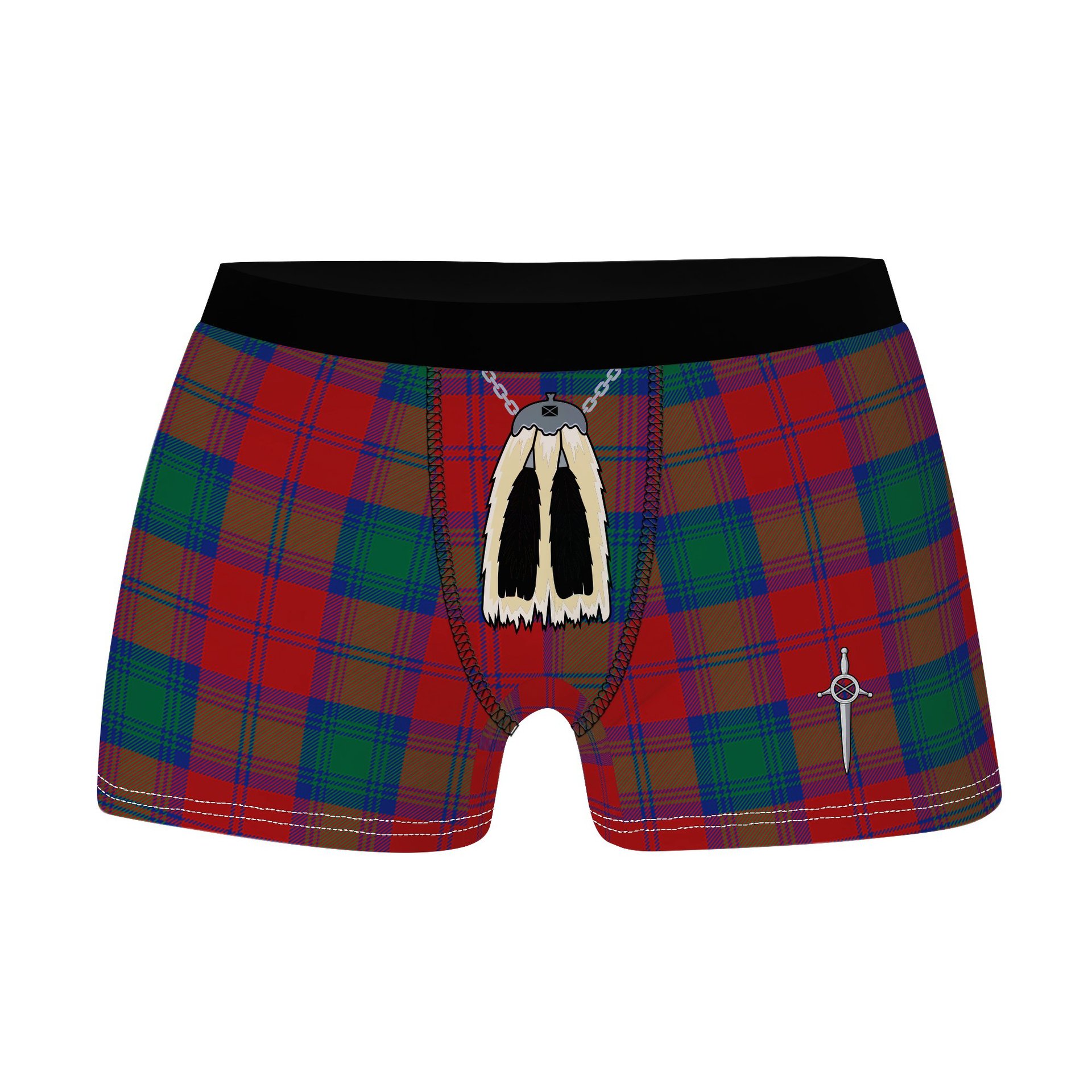 ScotsTee Shop Scottish Fotheringham Clan Highland Kilt Sporran Tartan Boxer Briefs