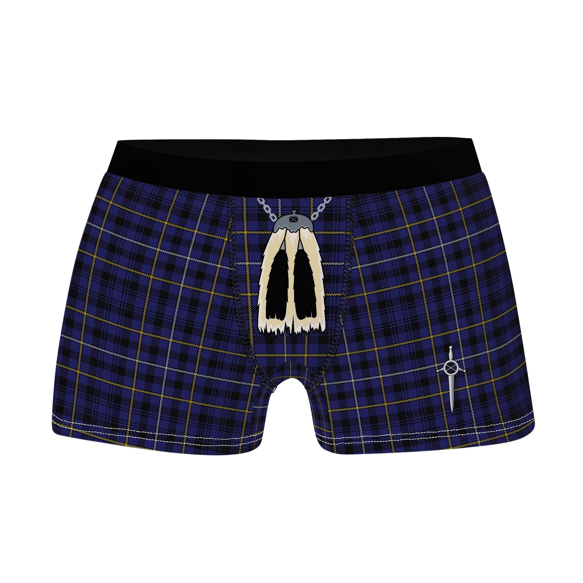 ScotsTee Shop Scottish Frisken Clan Highland Kilt Sporran Tartan Boxer Briefs