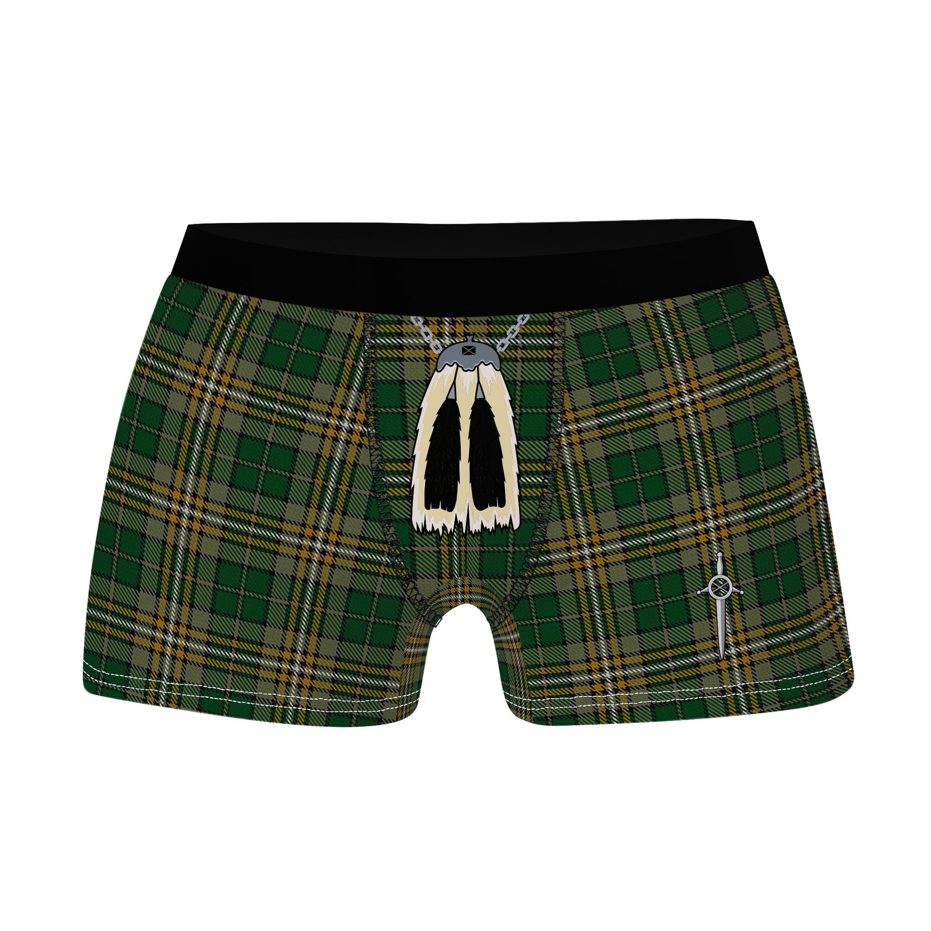 ScotsTee Shop Scottish Fitzsimmons Clan Highland Kilt Sporran Tartan Boxer Briefs