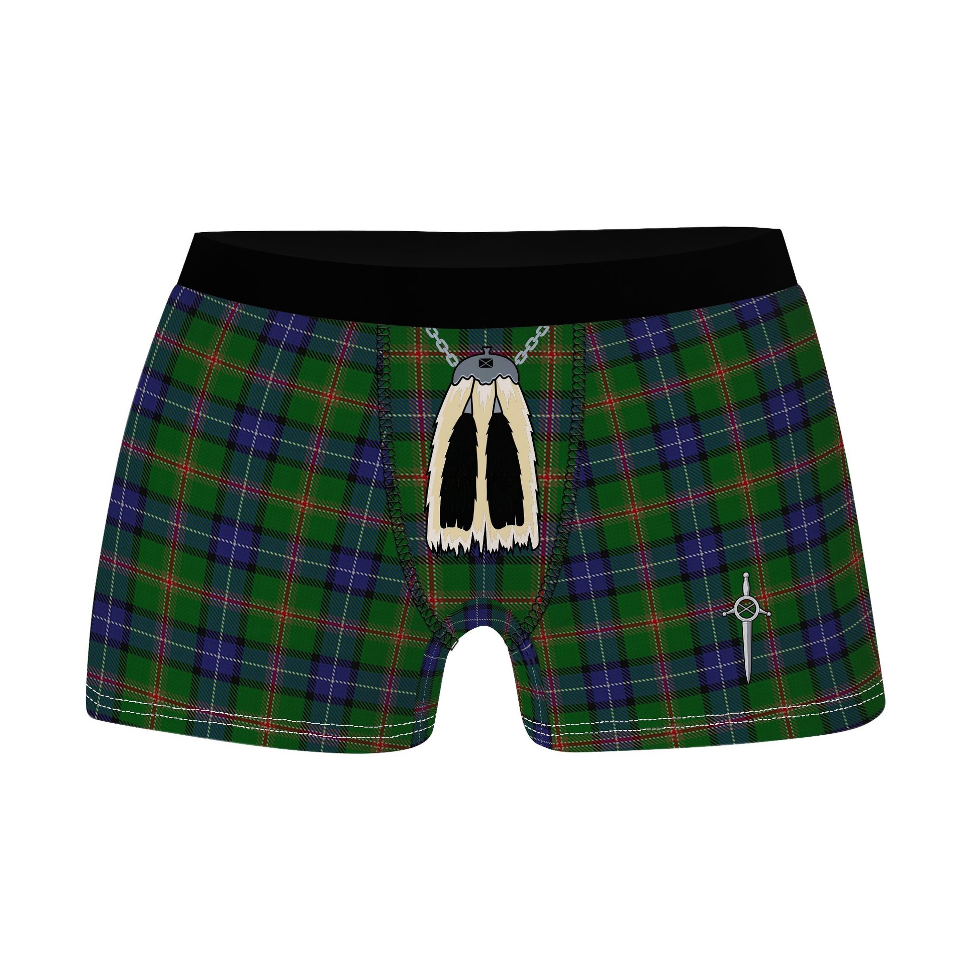 ScotsTee Shop Scottish Jones Clan Highland Kilt Sporran Tartan Boxer Briefs
