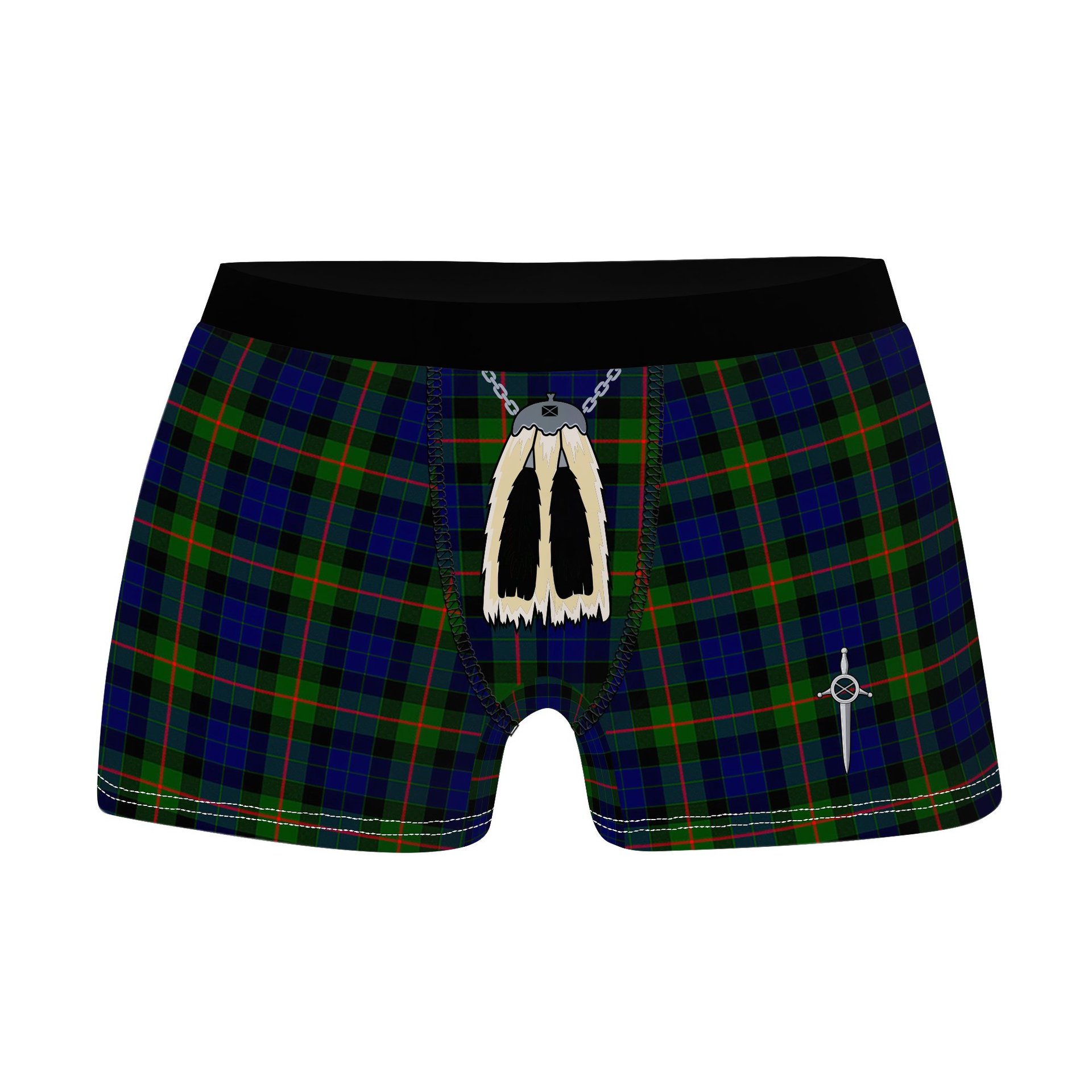 ScotsTee Shop Scottish Gunn Modern Clan Highland Kilt Sporran Tartan Boxer Briefs