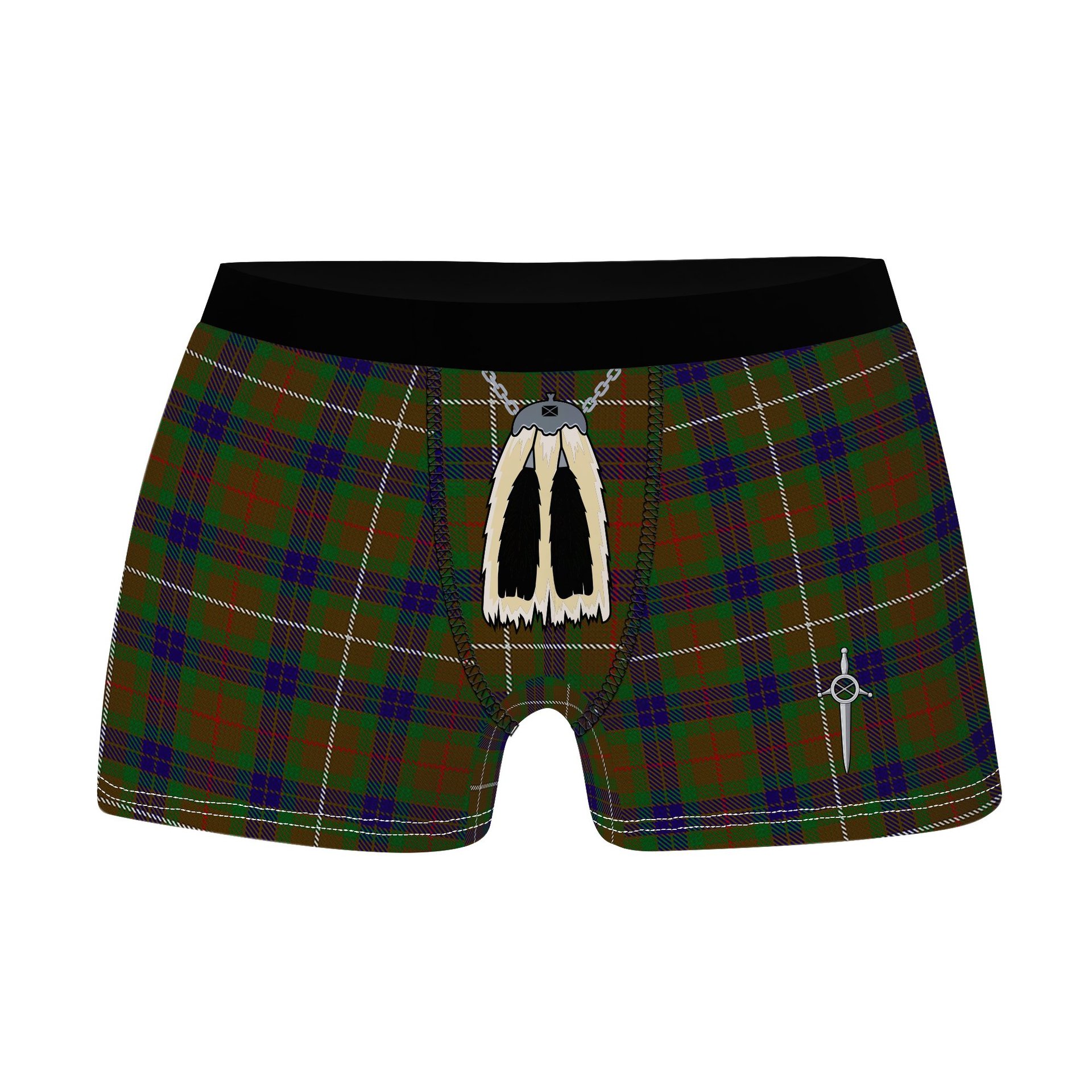 ScotsTee Shop Scottish Fraser Hunting Clan Highland Kilt Sporran Tartan Boxer Briefs