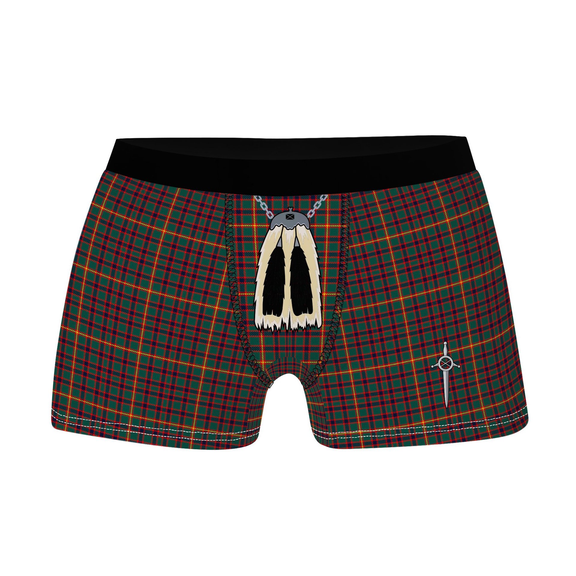 ScotsTee Shop Scottish Hall Modern Clan Highland Kilt Sporran Tartan Boxer Briefs