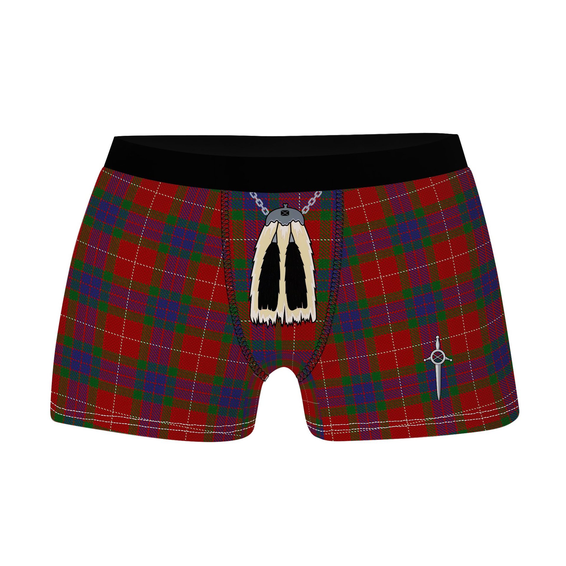 ScotsTee Shop Scottish Fraser 1842 Clan Highland Kilt Sporran Tartan Boxer Briefs