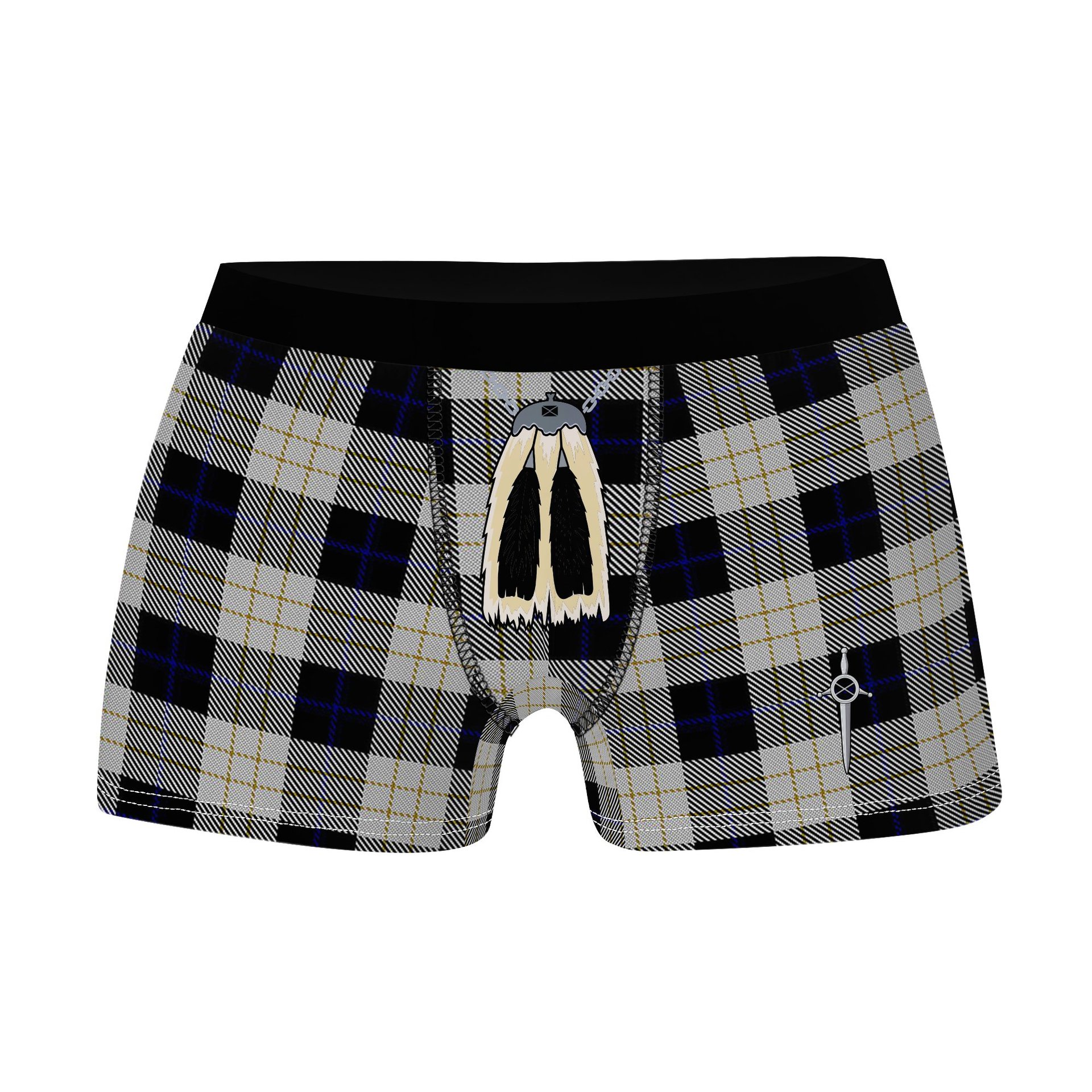 ScotsTee Shop Scottish Kennison Clan Highland Kilt Sporran Tartan Boxer Briefs