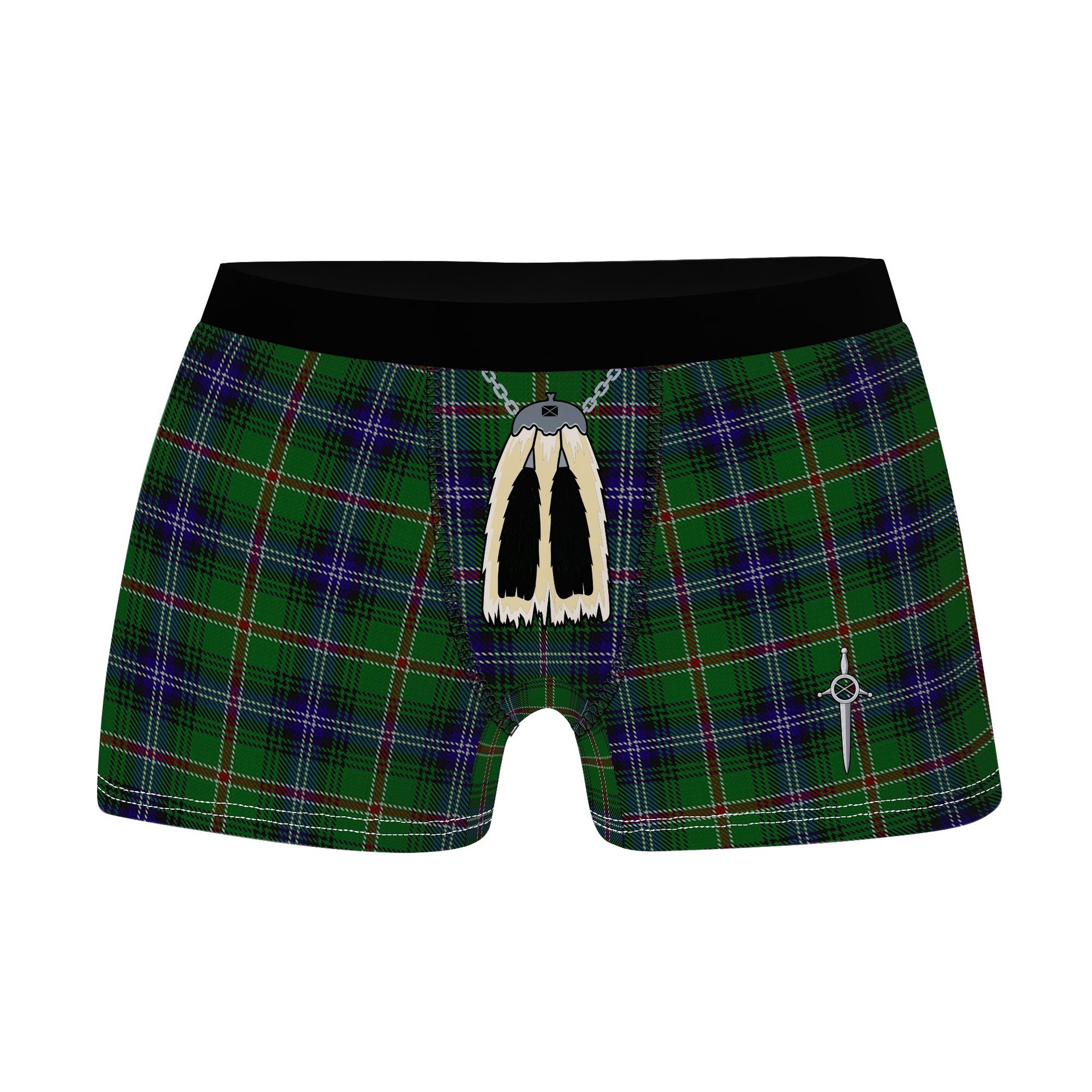 ScotsTee Shop Scottish Kerby Clan Highland Kilt Sporran Tartan Boxer Briefs