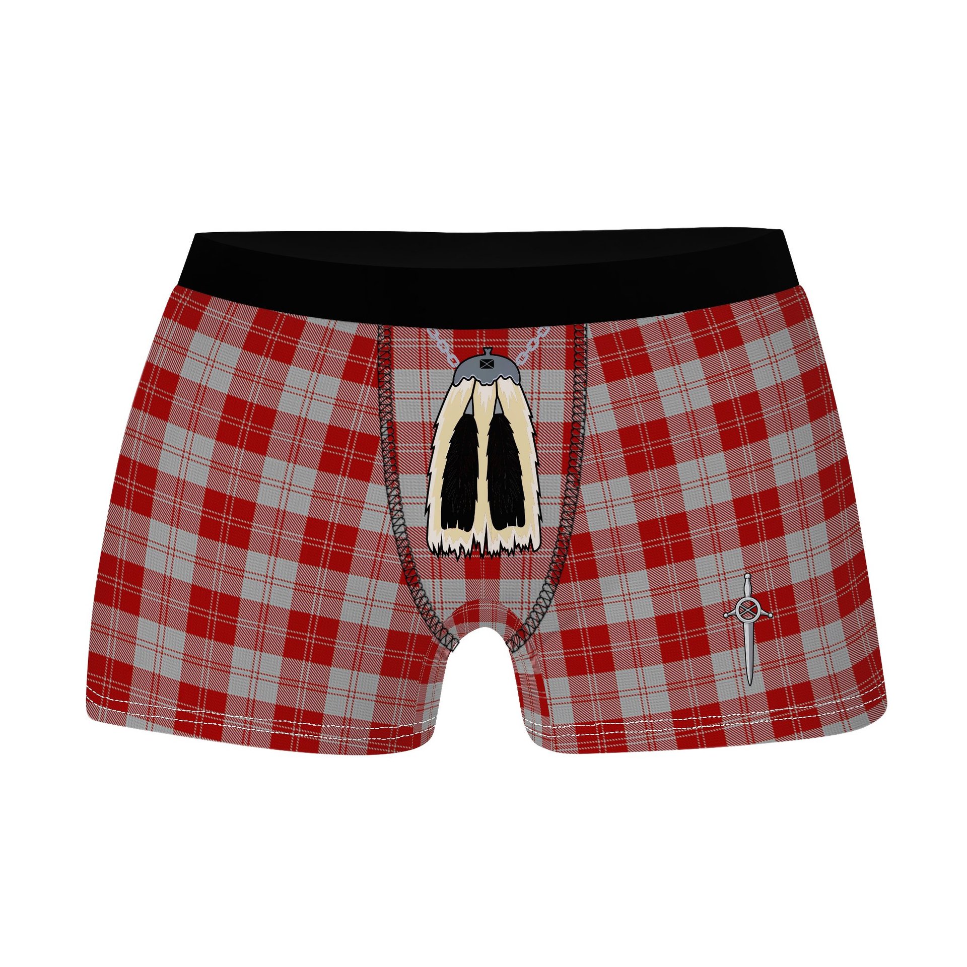 ScotsTee Shop Scottish Erskine Red Clan Highland Kilt Sporran Tartan Boxer Briefs