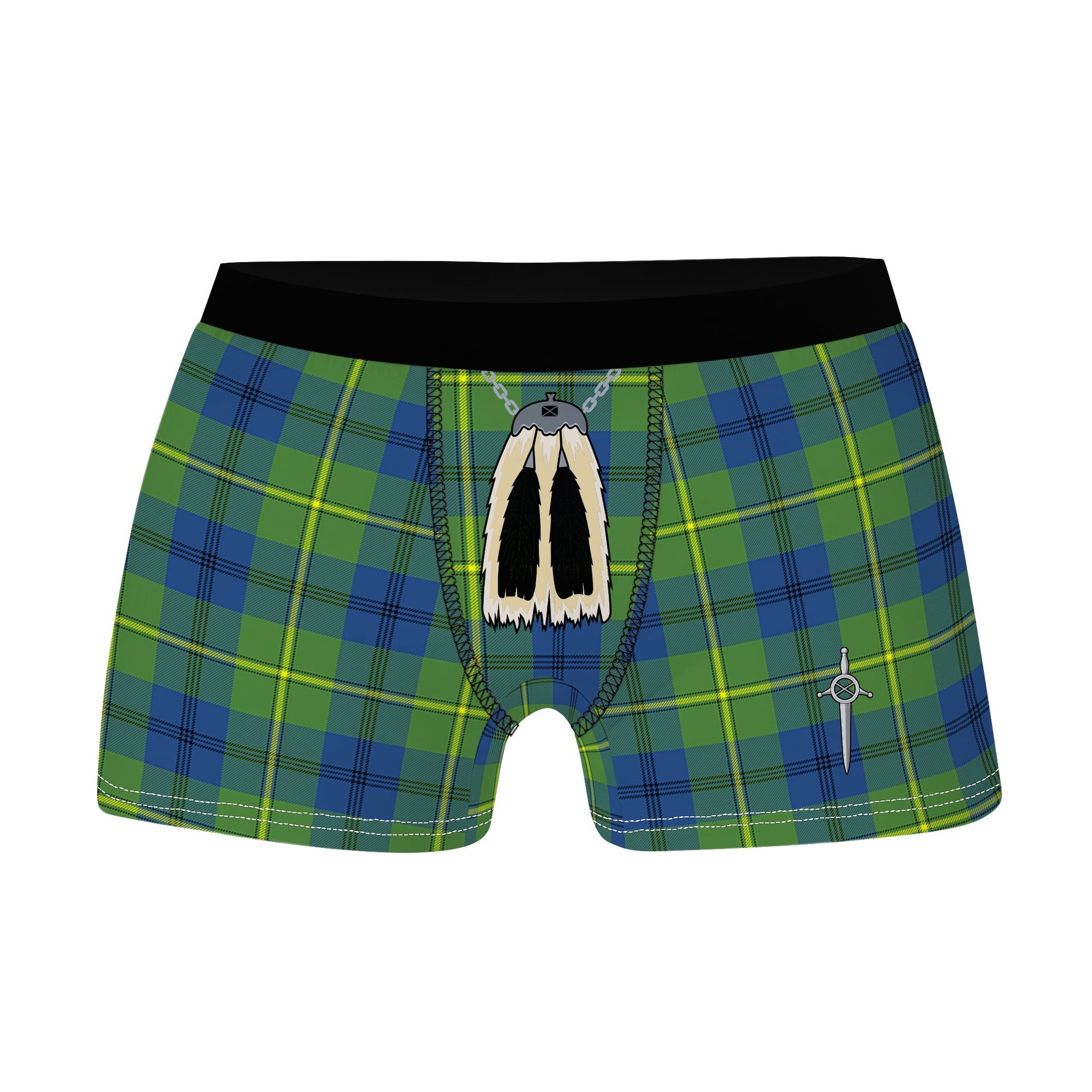 ScotsTee Shop Scottish Johnston Ancient Clan Highland Kilt Sporran Tartan Boxer Briefs