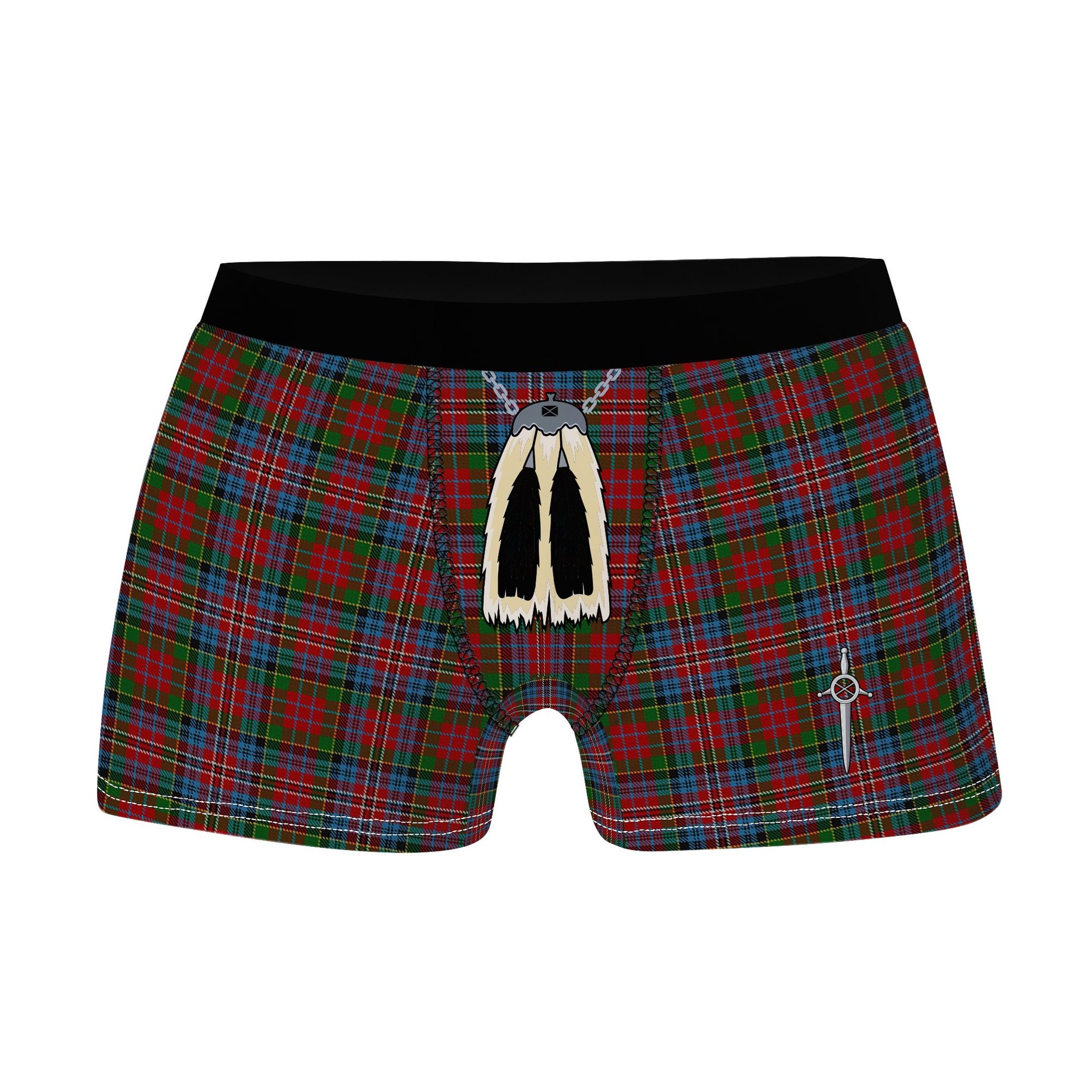 ScotsTee Shop Scottish Kidd Clan Highland Kilt Sporran Tartan Boxer Briefs