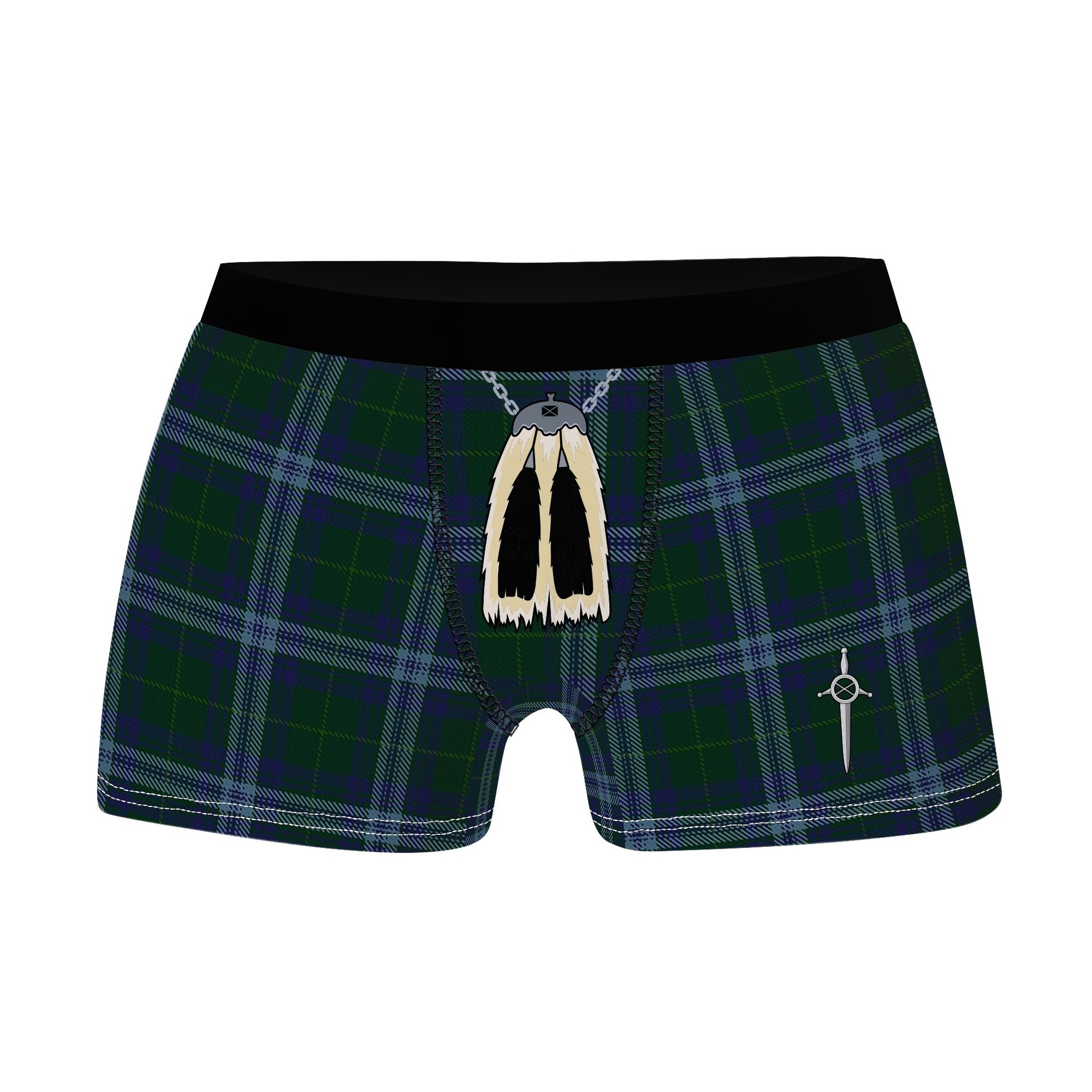 ScotsTee Shop Scottish Jones of Wales Clan Highland Kilt Sporran Tartan Boxer Briefs