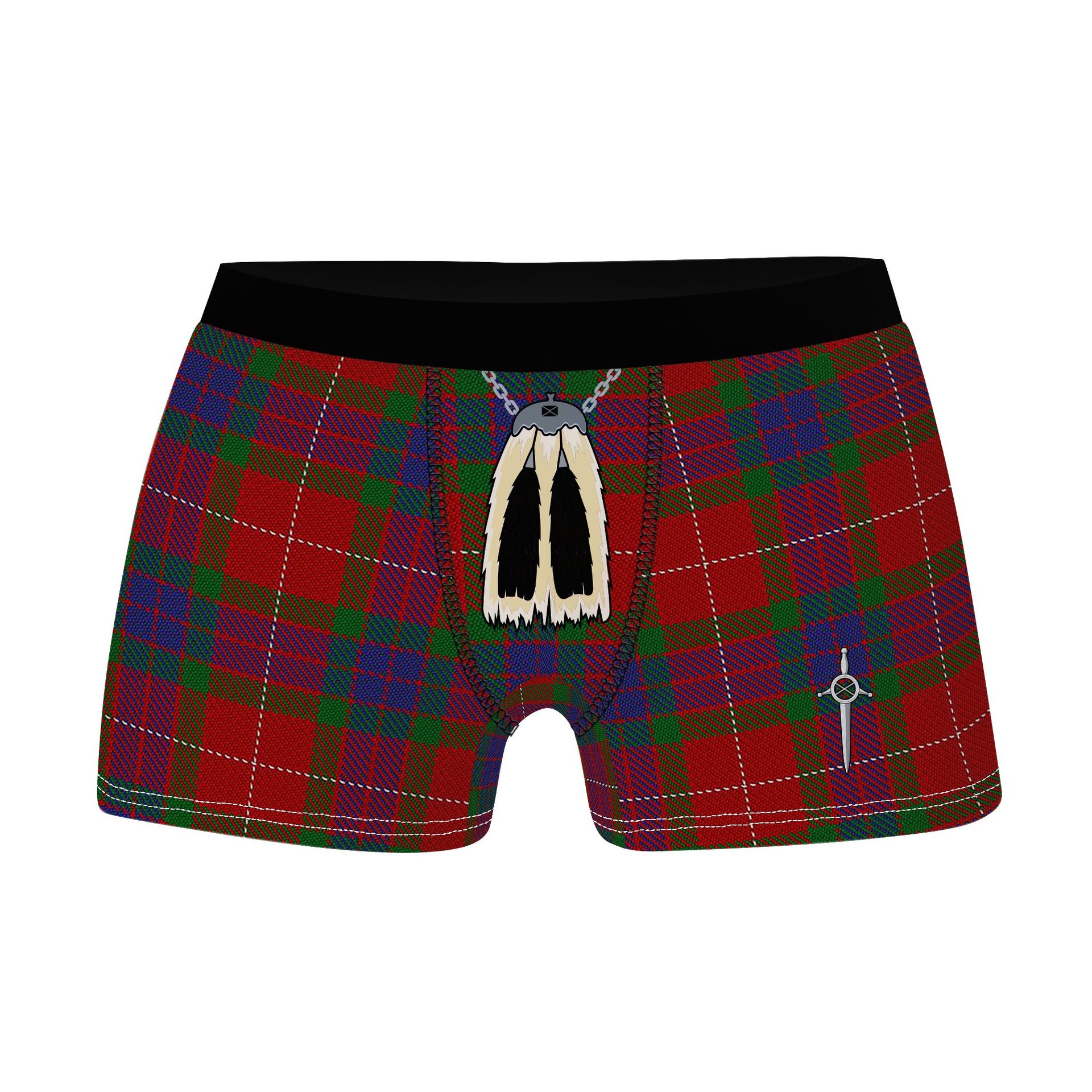 ScotsTee Shop Scottish Fraser Clan Highland Kilt Sporran Tartan Boxer Briefs