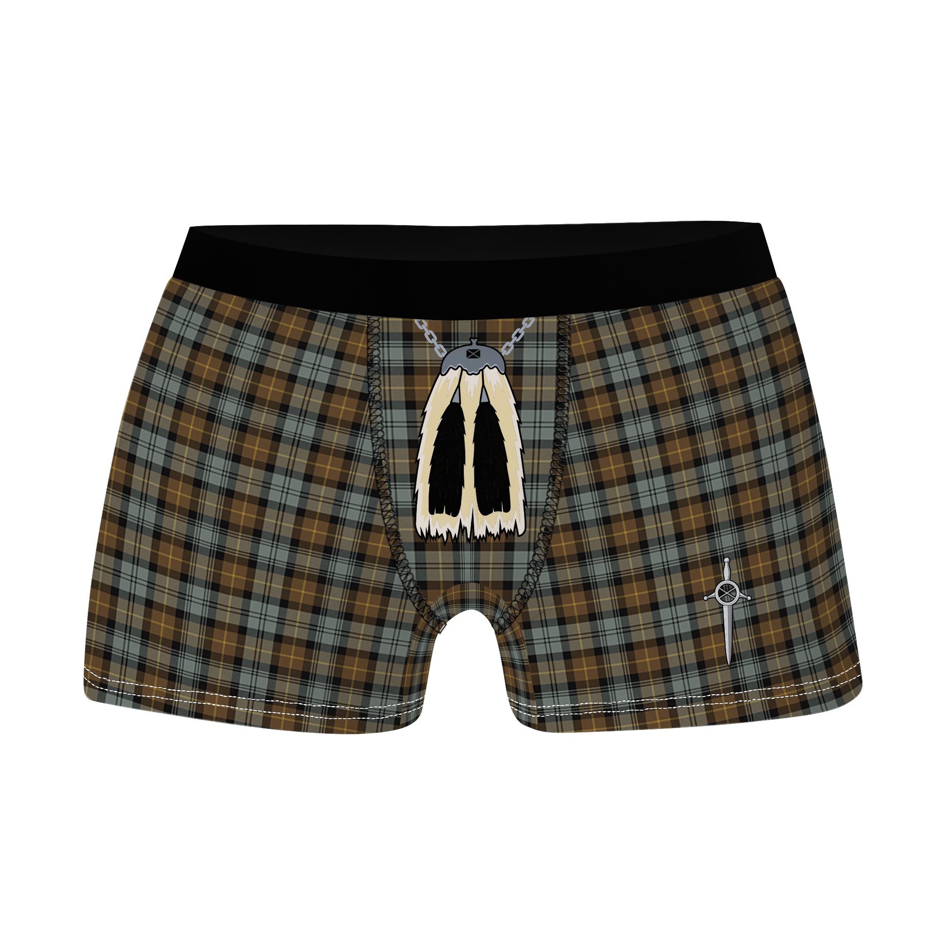 ScotsTee Shop Scottish Gordon Weathered Clan Highland Kilt Sporran Tartan Boxer Briefs