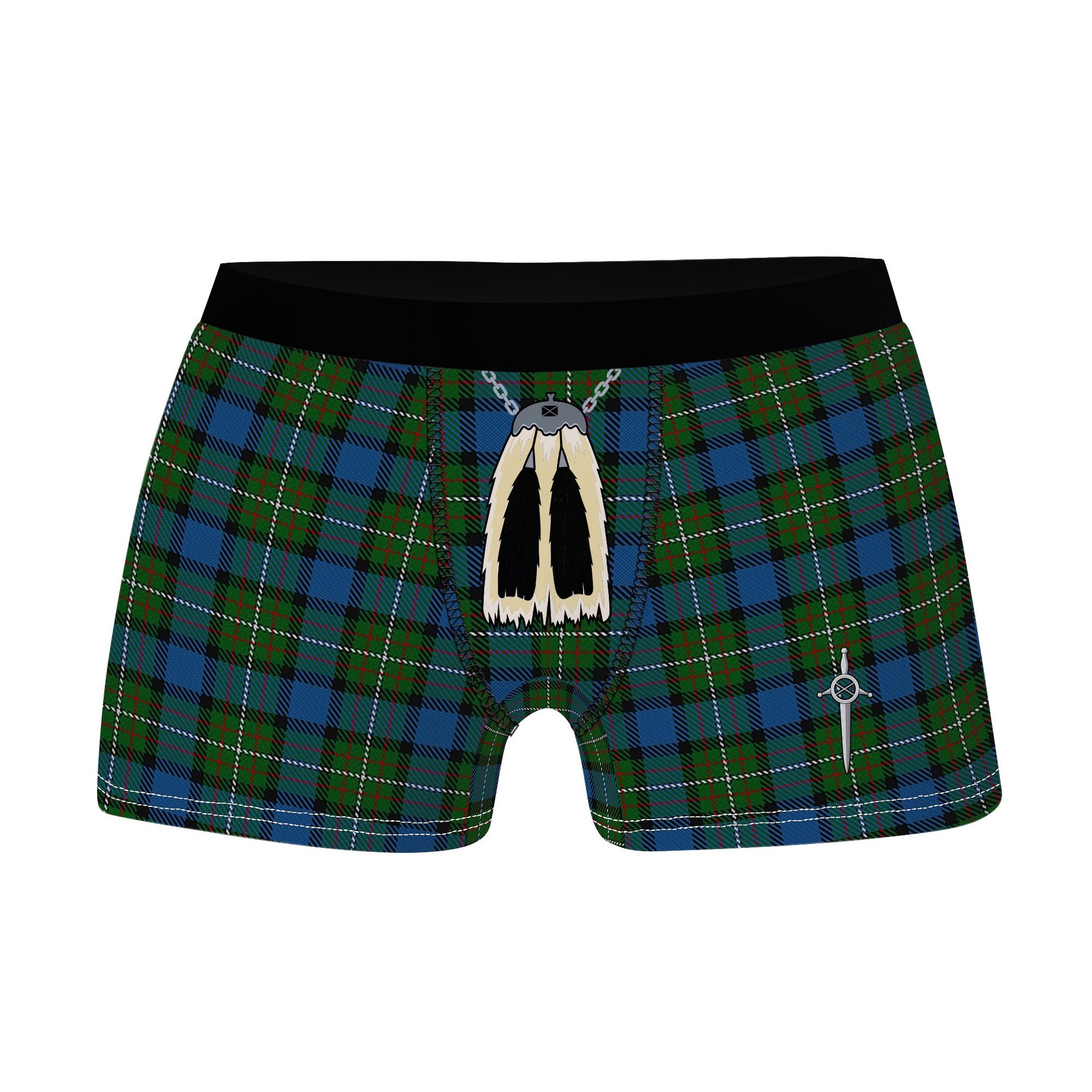 ScotsTee Shop Scottish Ferguson of Atholl Clan Highland Kilt Sporran Tartan Boxer Briefs