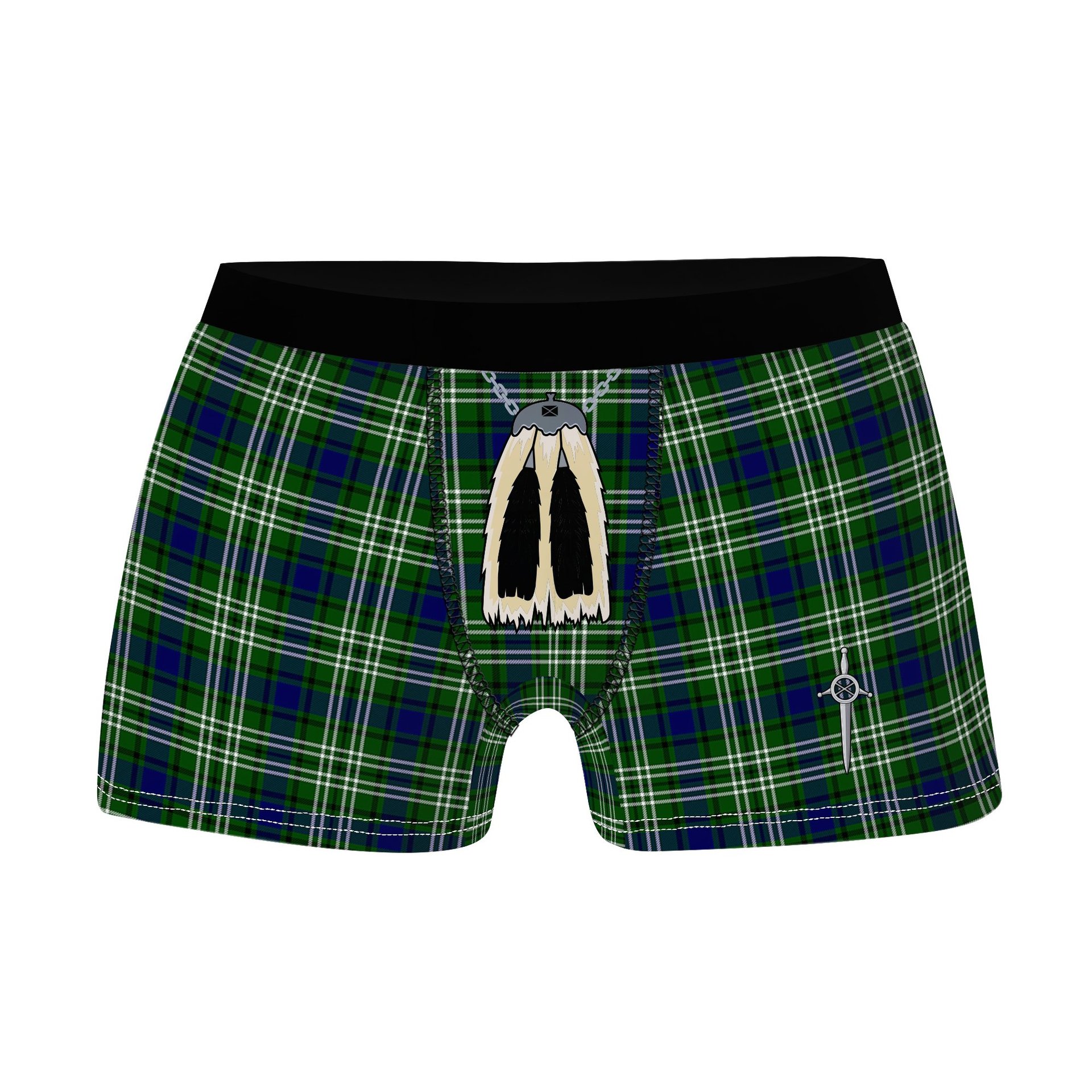 ScotsTee Shop Scottish Haliburton Clan Highland Kilt Sporran Tartan Boxer Briefs