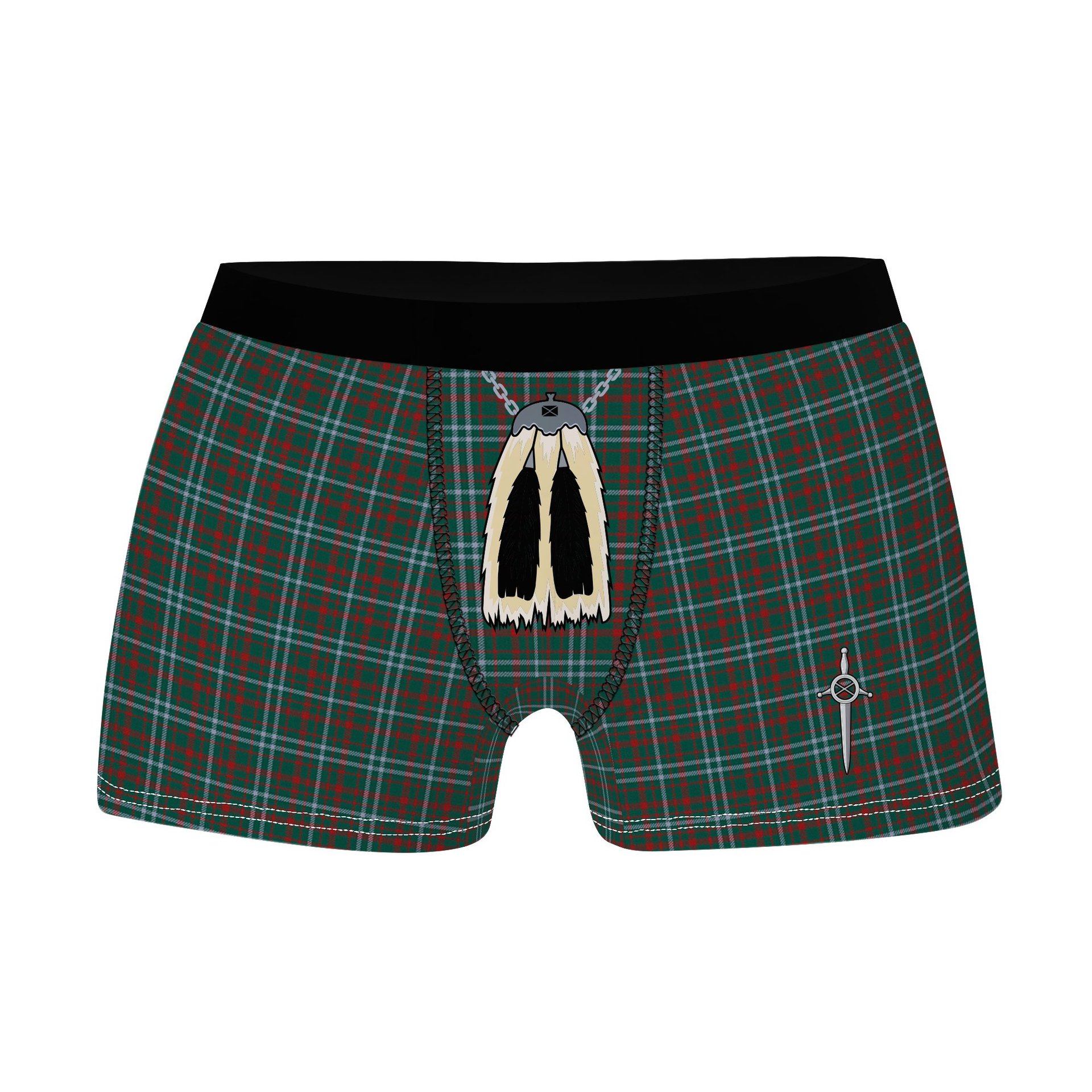 ScotsTee Shop Scottish Dundee Green Clan Highland Kilt Sporran Tartan Boxer Briefs