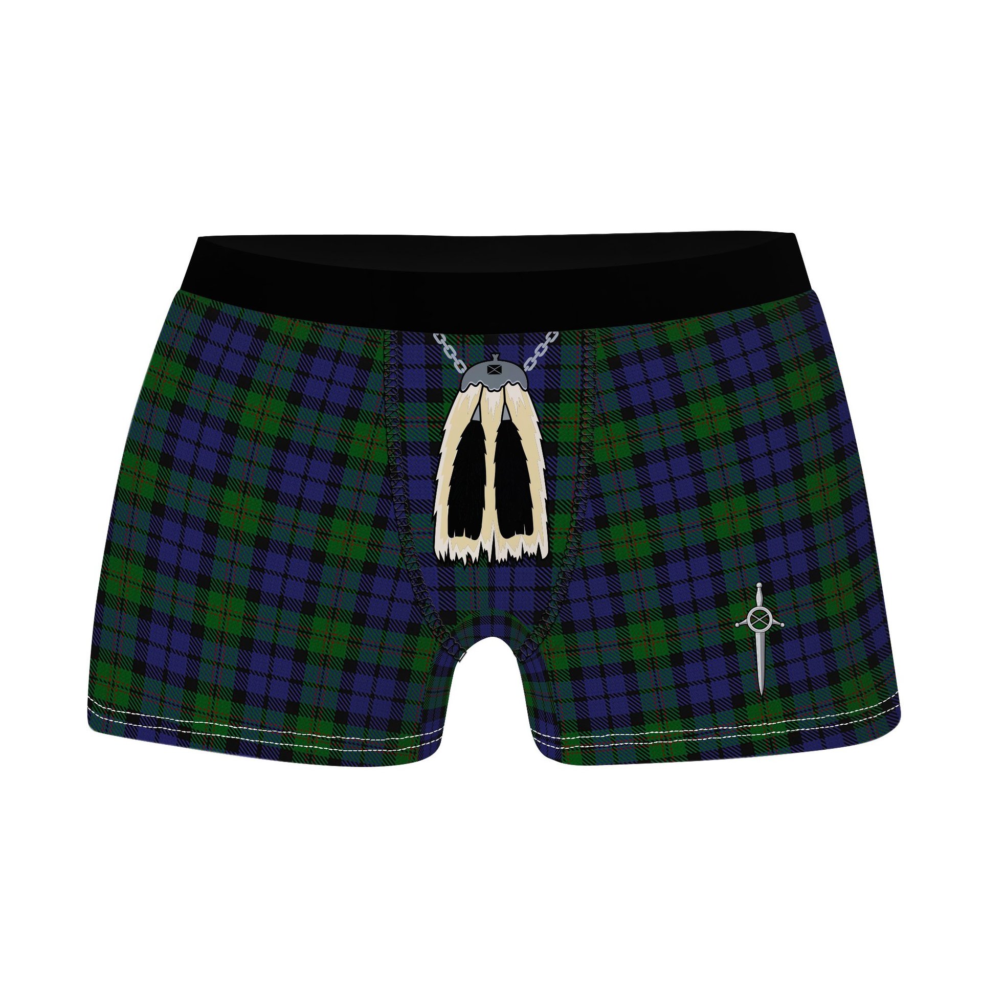 ScotsTee Shop Scottish Dundas Clan Highland Kilt Sporran Tartan Boxer Briefs