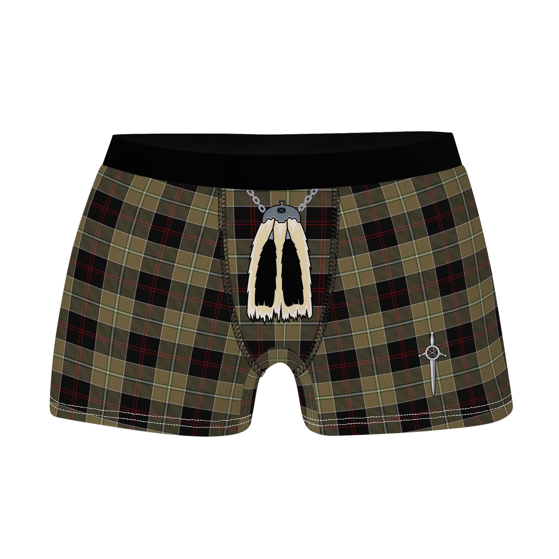 ScotsTee Shop Scottish Dunlop Hunting Clan Highland Kilt Sporran Tartan Boxer Briefs