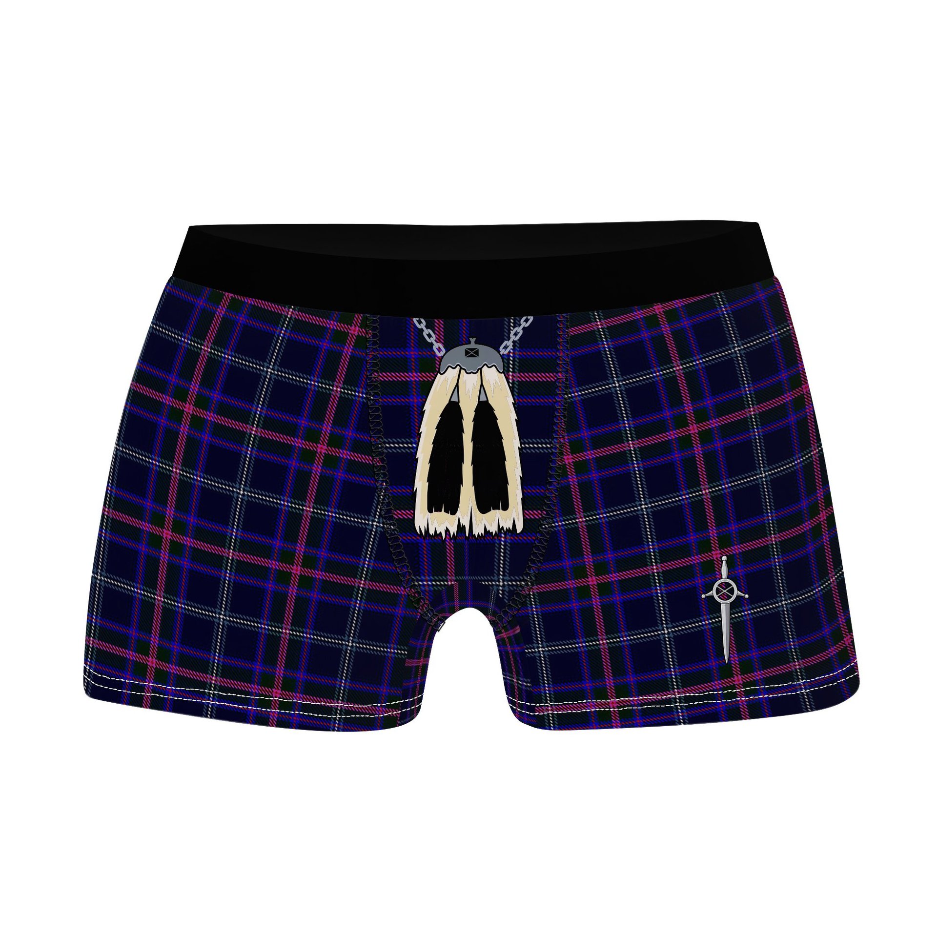 ScotsTee Shop Scottish Fitzgerald Hunting Clan Highland Kilt Sporran Tartan Boxer Briefs