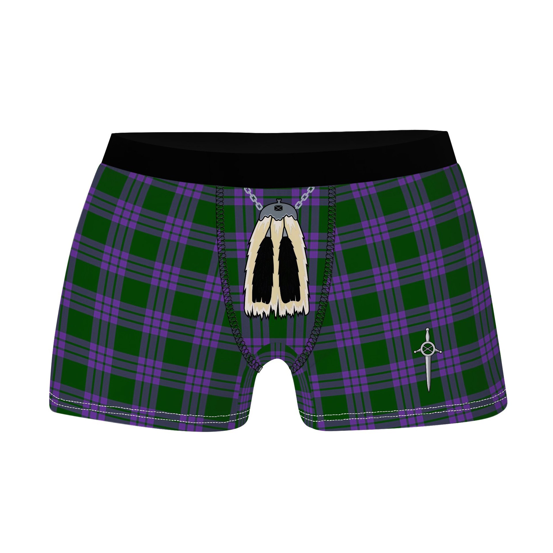ScotsTee Shop Scottish Elphinstone Clan Highland Kilt Sporran Tartan Boxer Briefs