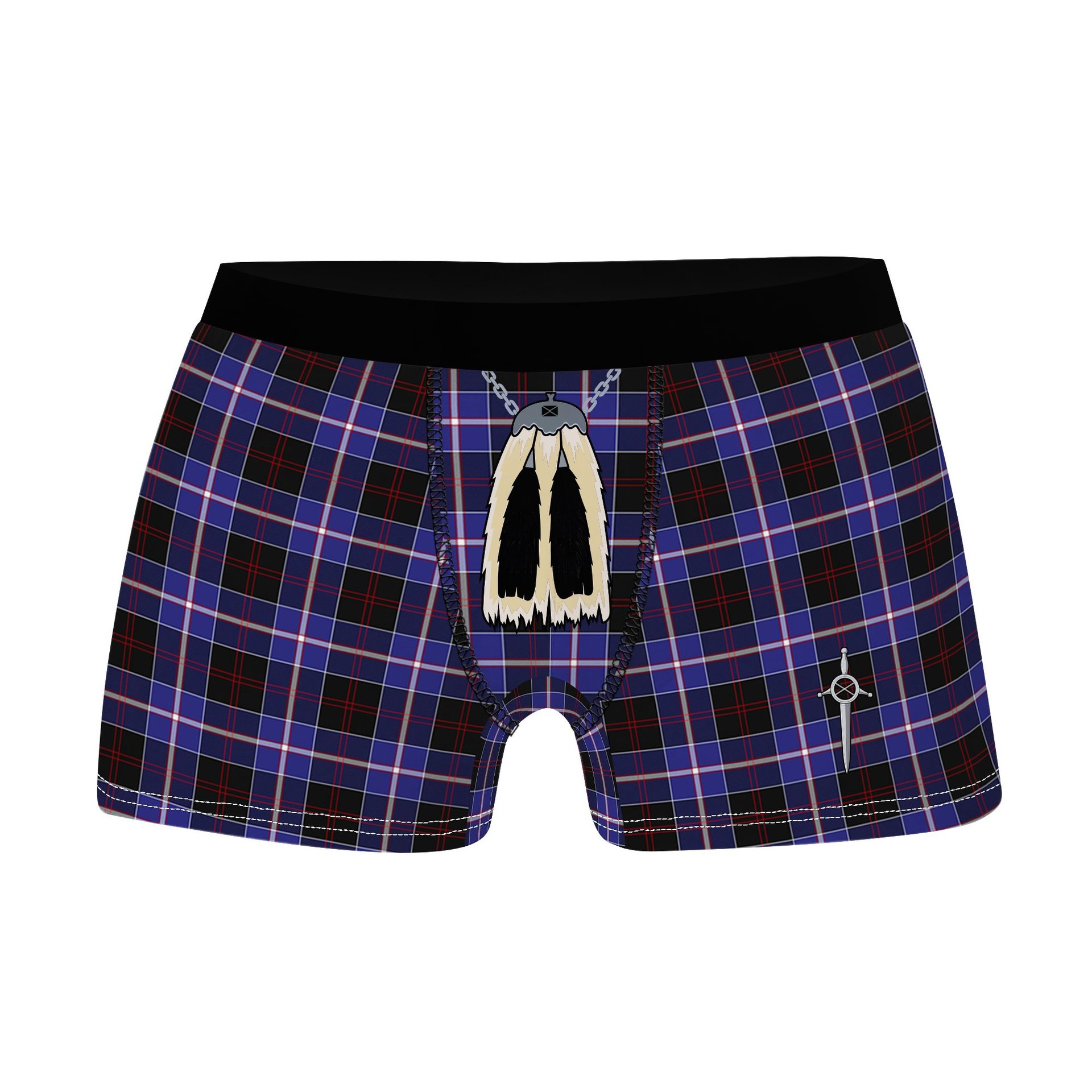 ScotsTee Shop Scottish Dunlop Modern Clan Highland Kilt Sporran Tartan Boxer Briefs