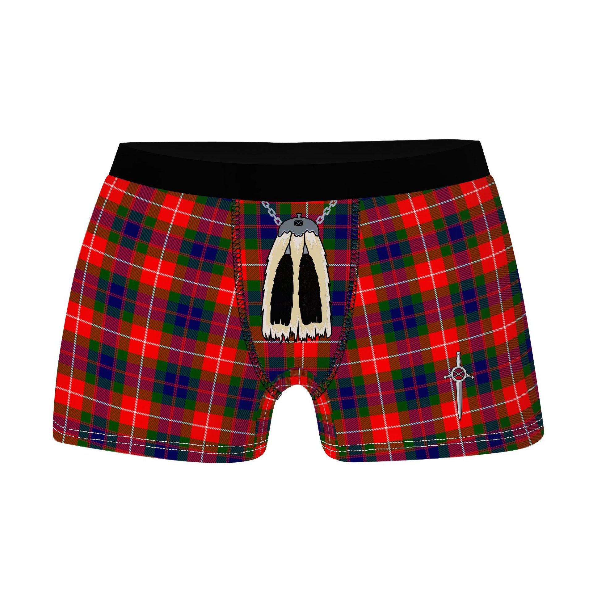 ScotsTee Shop Scottish Fraser Lovat Modern Clan Highland Kilt Sporran Tartan Boxer Briefs