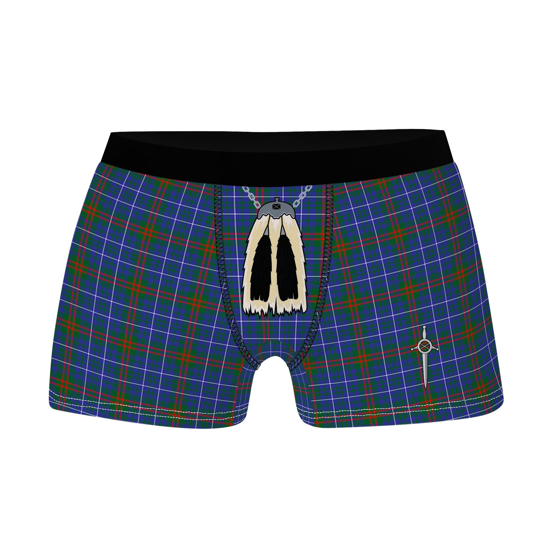 ScotsTee Shop Scottish Edmonstone Clan Highland Kilt Sporran Tartan Boxer Briefs