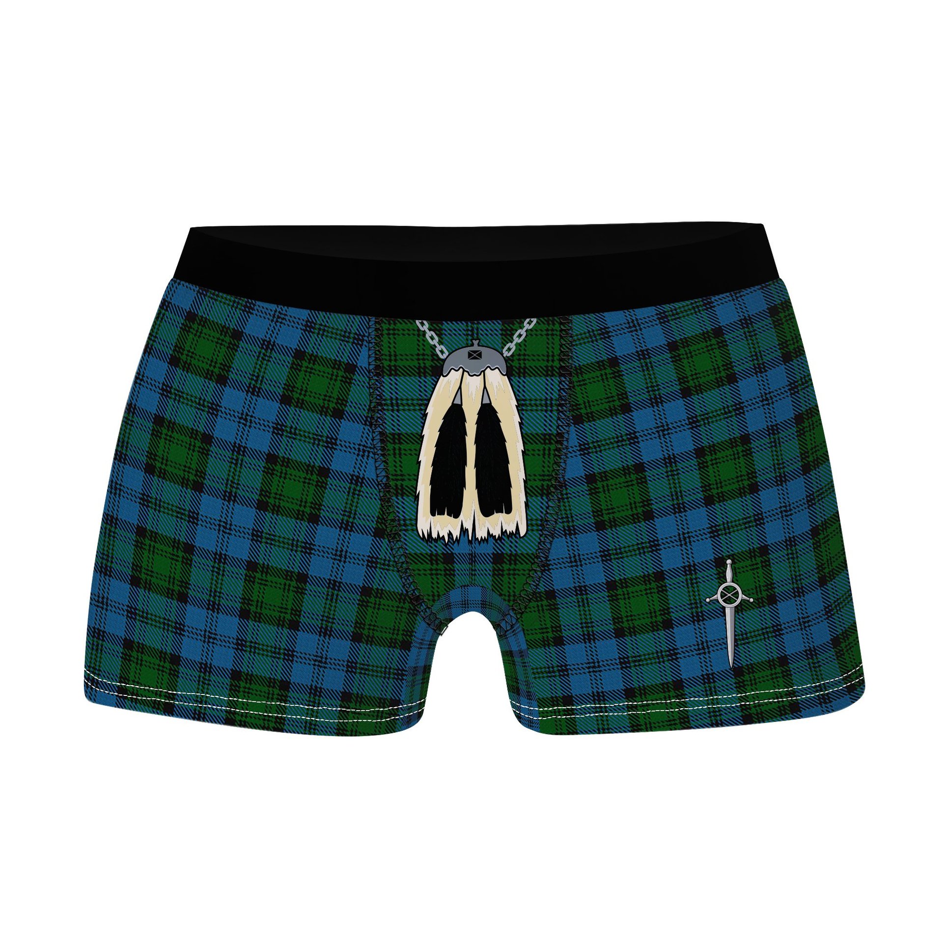 ScotsTee Shop Scottish Kerr Hunting Clan Highland Kilt Sporran Tartan Boxer Briefs