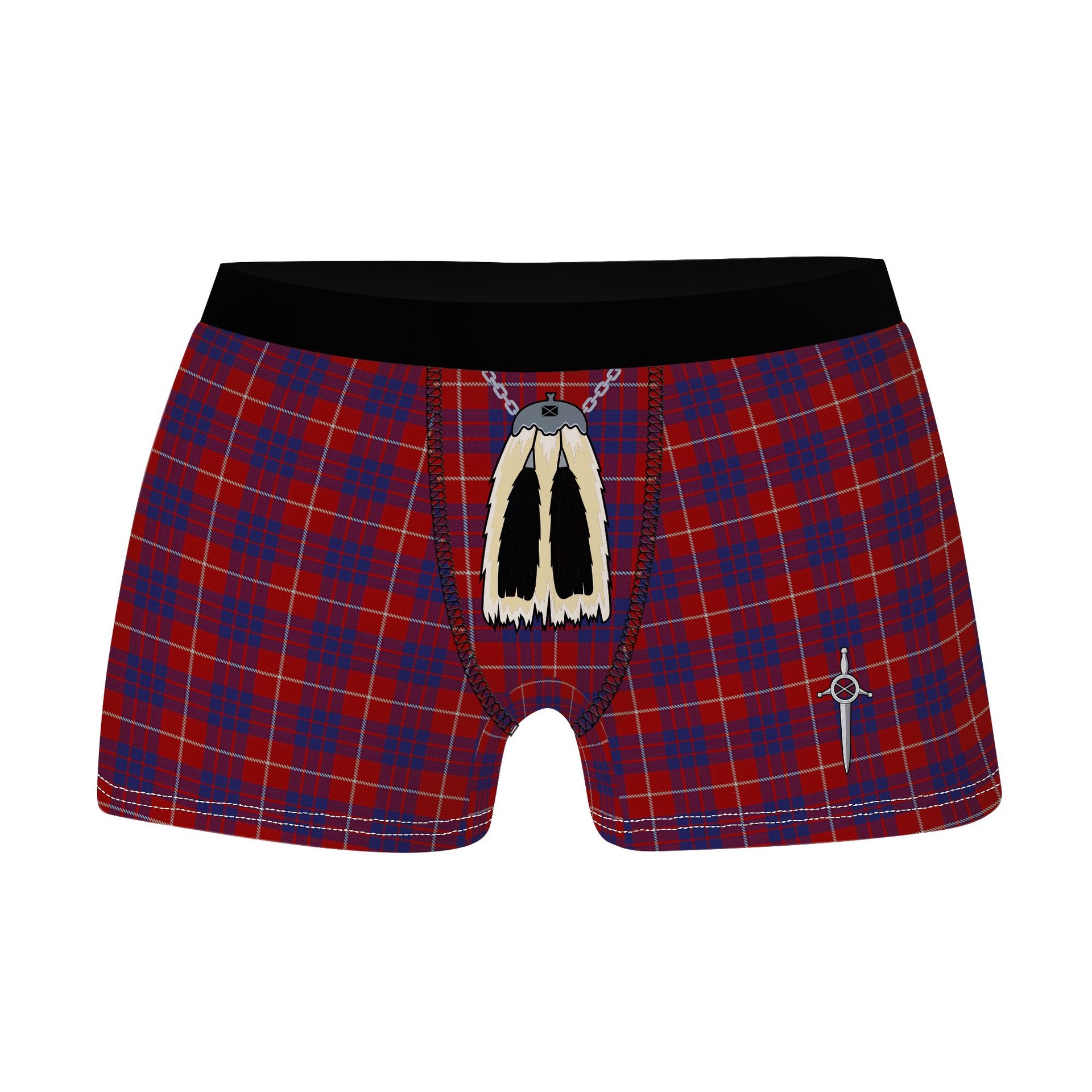 ScotsTee Shop Scottish Hamilton Clan Highland Kilt Sporran Tartan Boxer Briefs