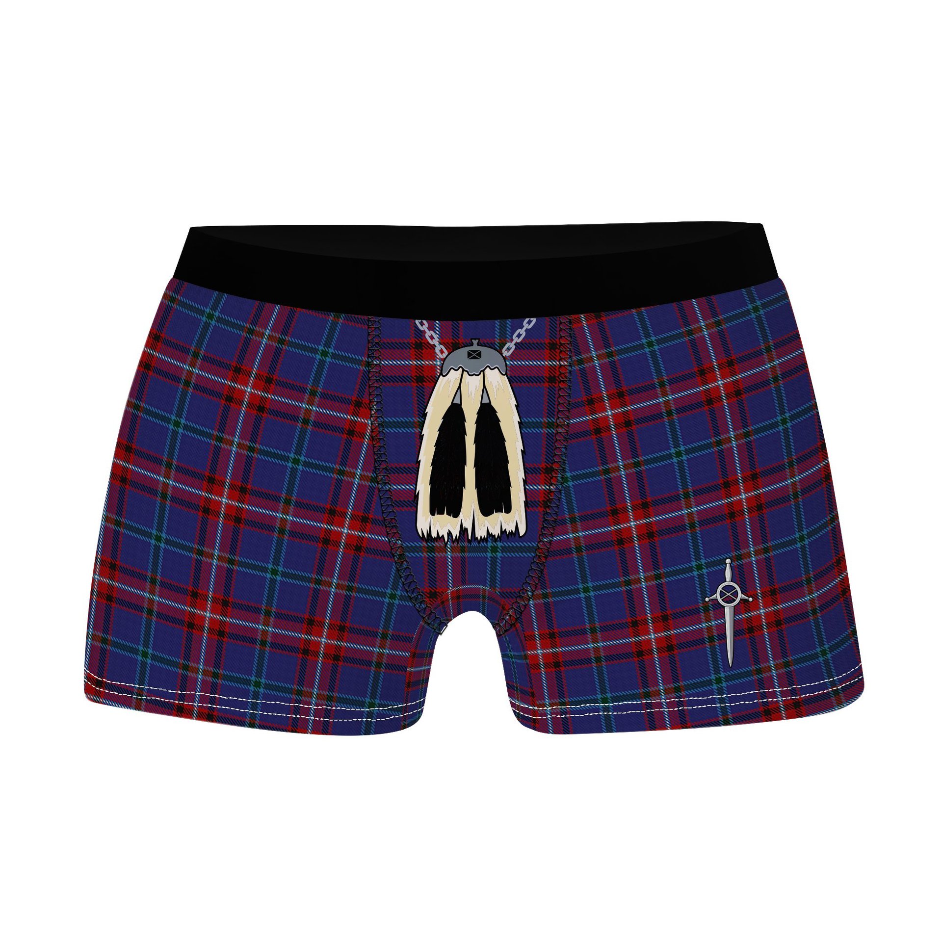 ScotsTee Shop Scottish Glenn Clan Highland Kilt Sporran Tartan Boxer Briefs