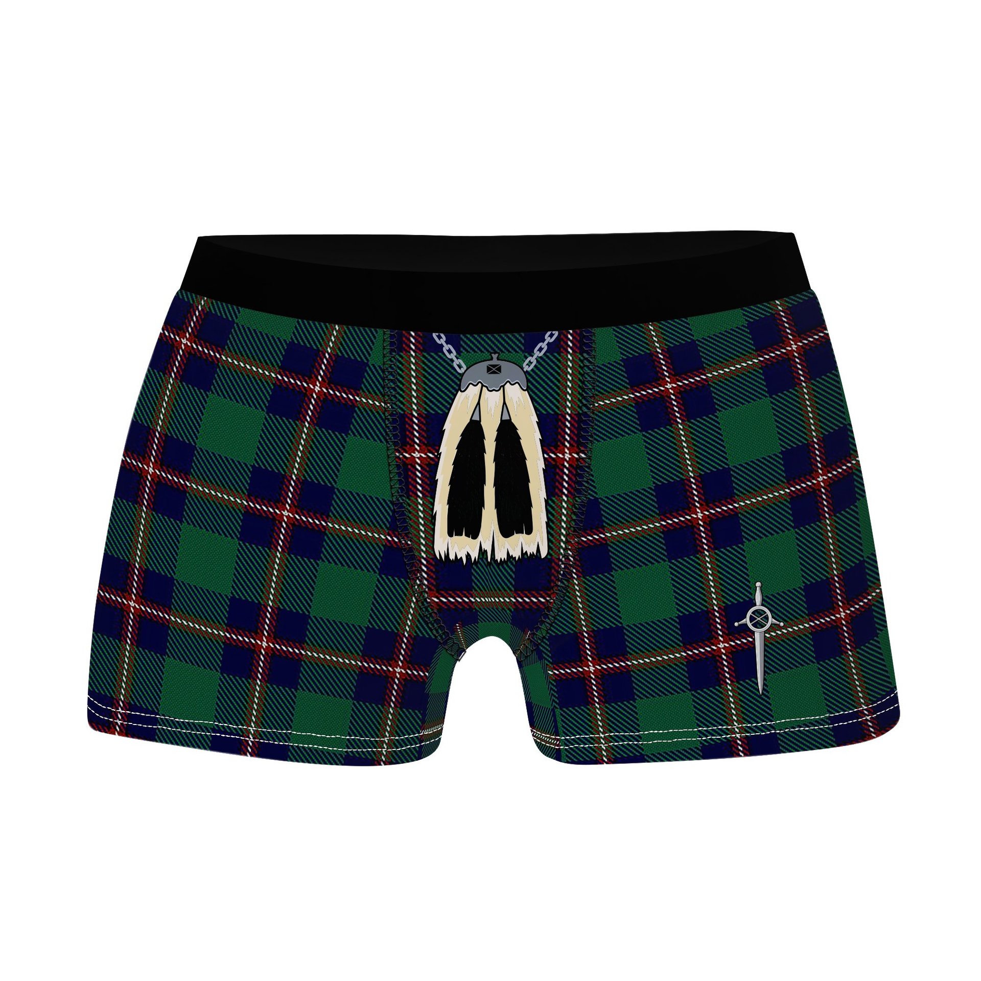 ScotsTee Shop Scottish Irvine Glenn Clan Highland Kilt Sporran Tartan Boxer Briefs