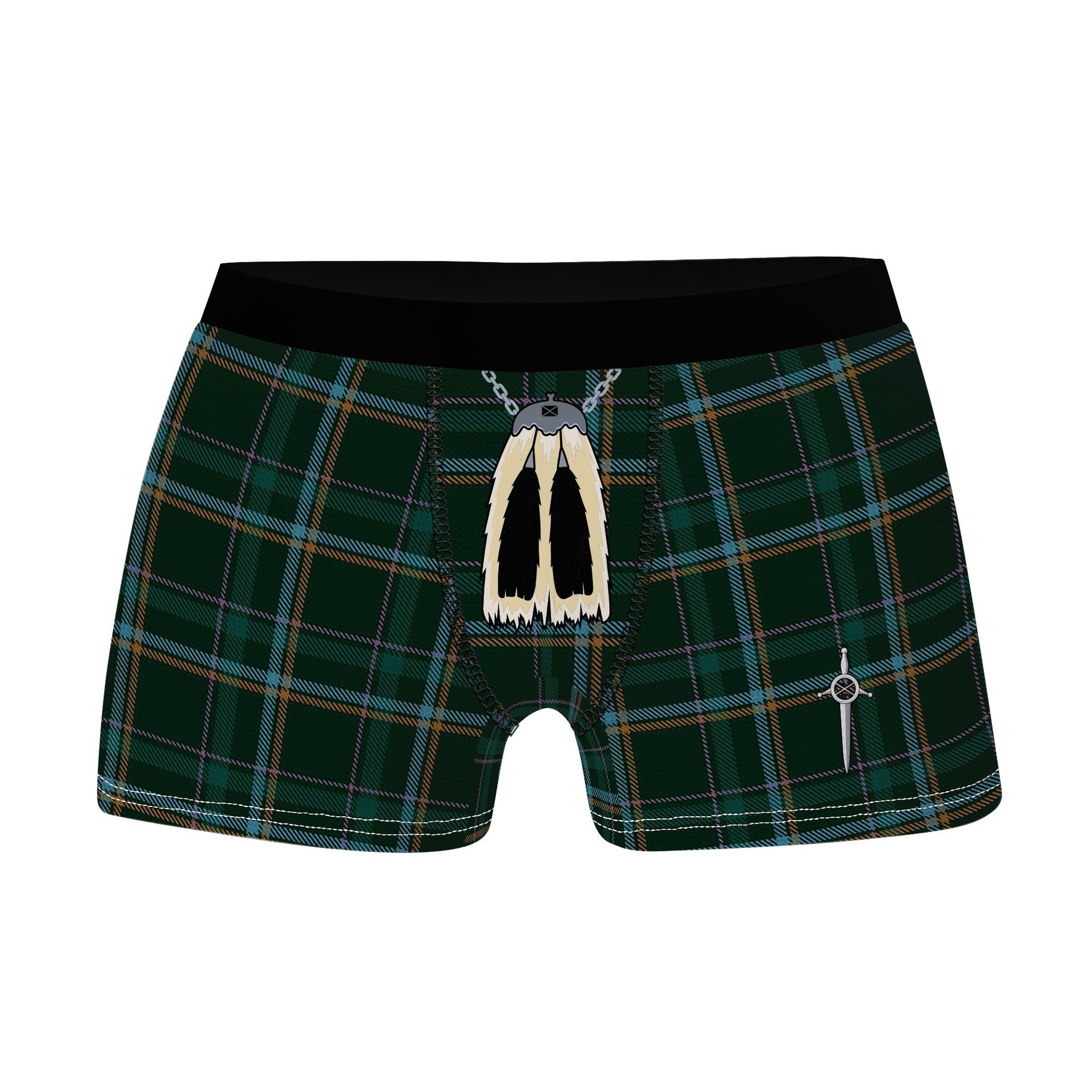 ScotsTee Shop Scottish Heartfelt Welcome Clan Highland Kilt Sporran Tartan Boxer Briefs