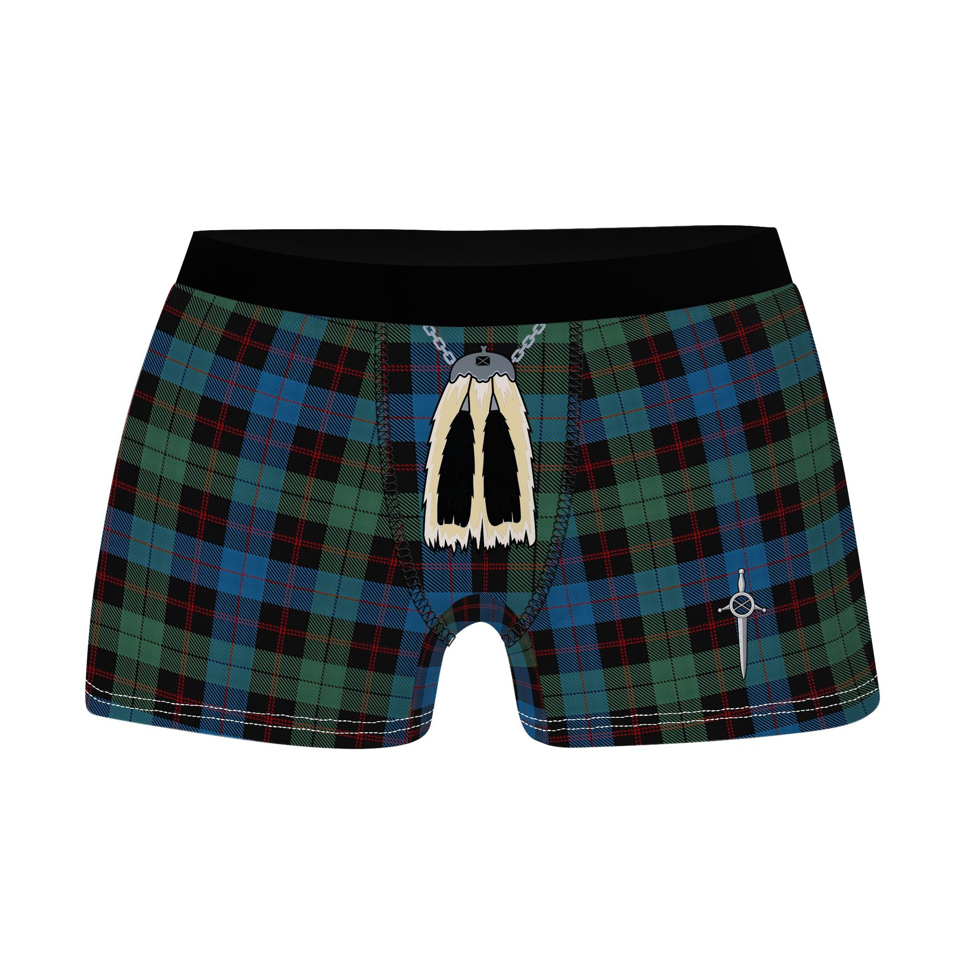 ScotsTee Shop Scottish Guthrie Clan Highland Kilt Sporran Tartan Boxer Briefs