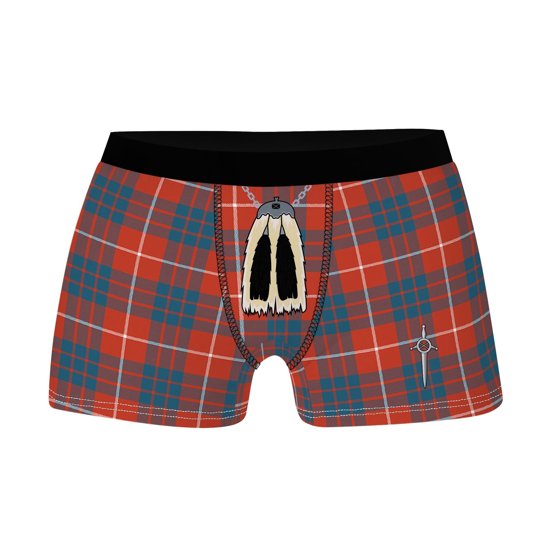 ScotsTee Shop Scottish Hamilton Ancient Clan Highland Kilt Sporran Tartan Boxer Briefs
