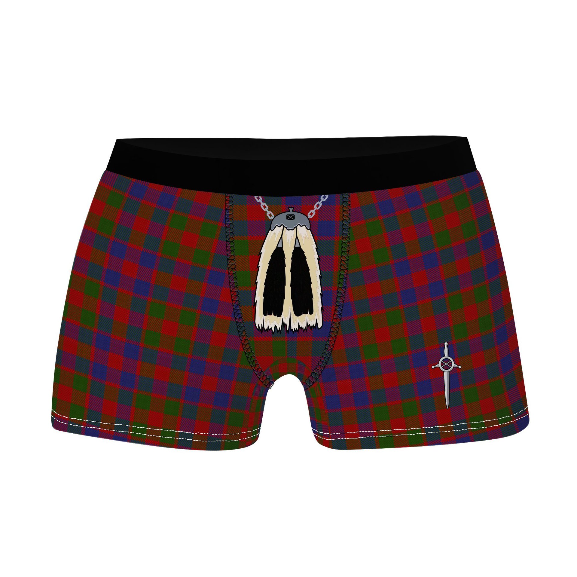 ScotsTee Shop Scottish Gow Clan Highland Kilt Sporran Tartan Boxer Briefs