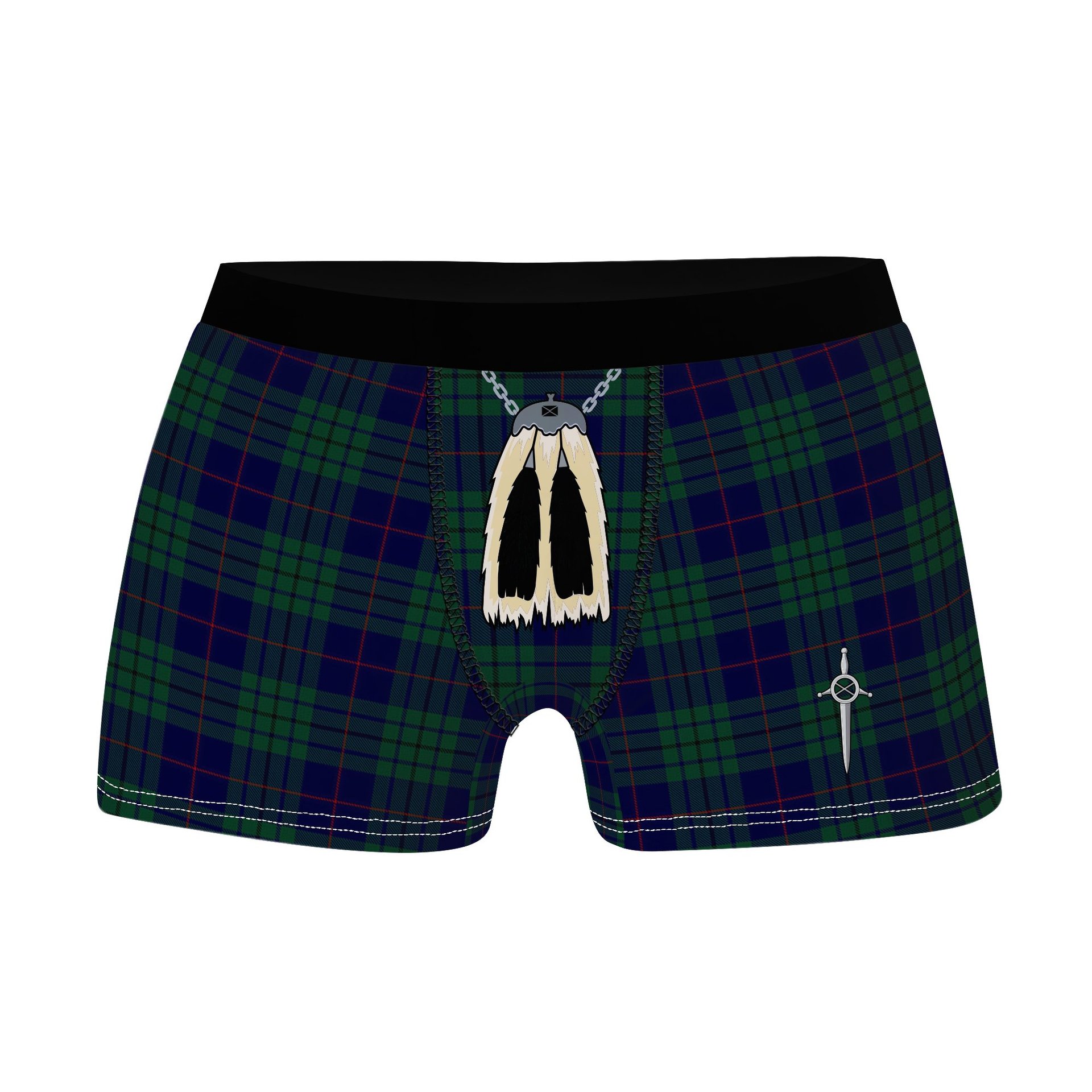 ScotsTee Shop Scottish Hutton Clan Highland Kilt Sporran Tartan Boxer Briefs