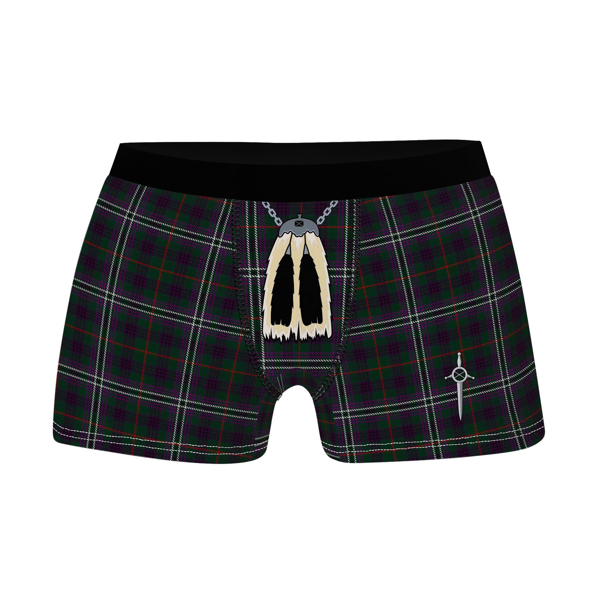 ScotsTee Shop Scottish MacGlynn Clan Highland Kilt Sporran Tartan Boxer Briefs