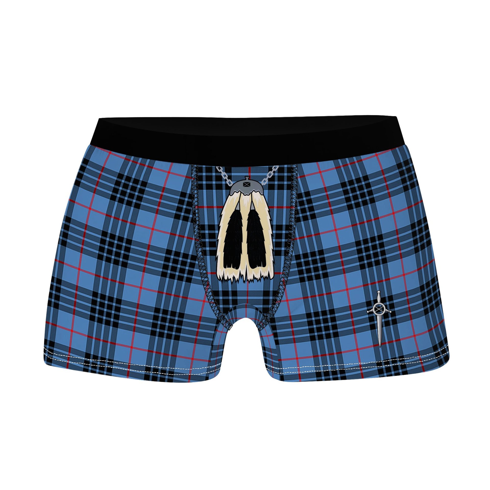 ScotsTee Shop Scottish MacKay Blue Clan Highland Kilt Sporran Tartan Boxer Briefs