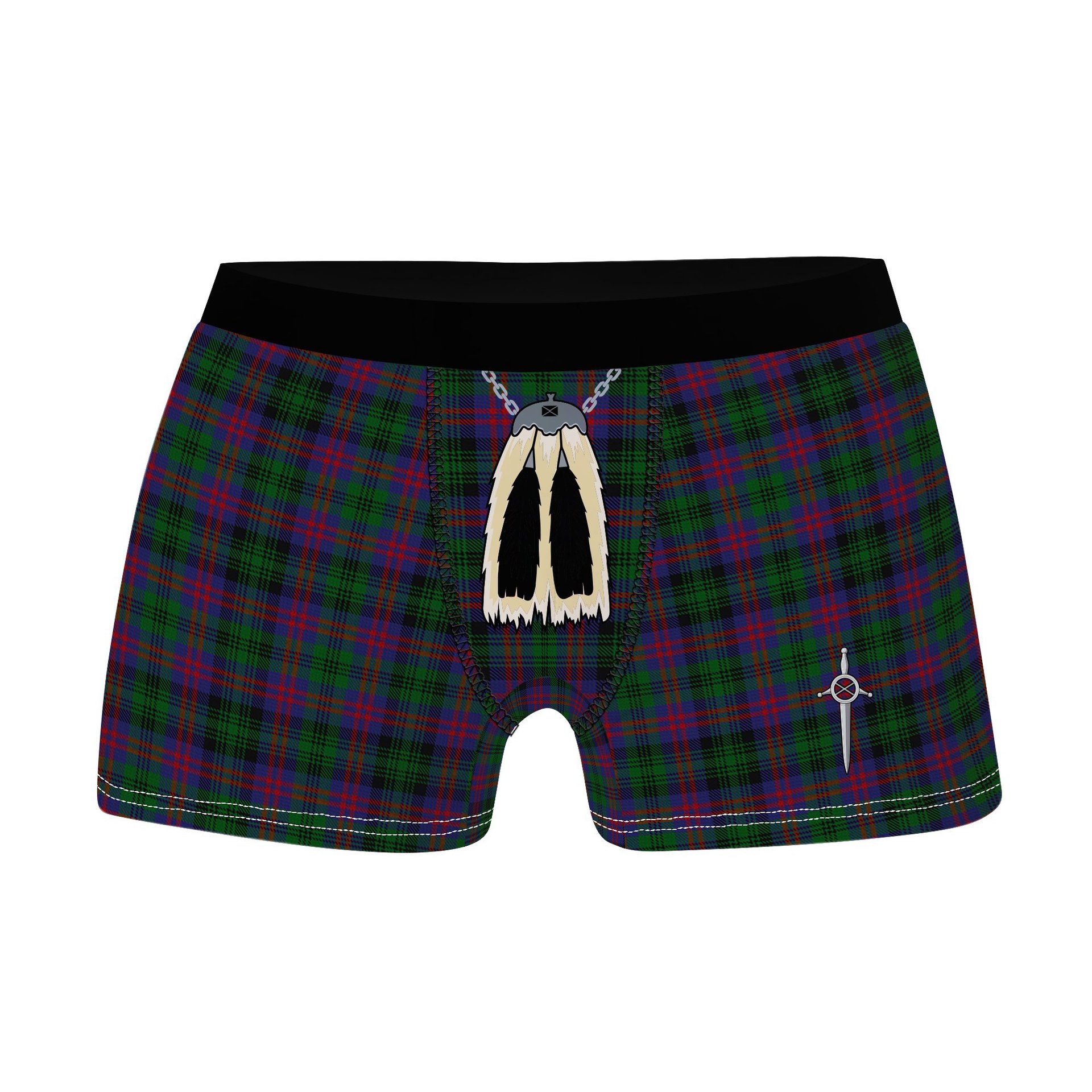 ScotsTee Shop Scottish MacLachlan Hunting Clan Highland Kilt Sporran Tartan Boxer Briefs