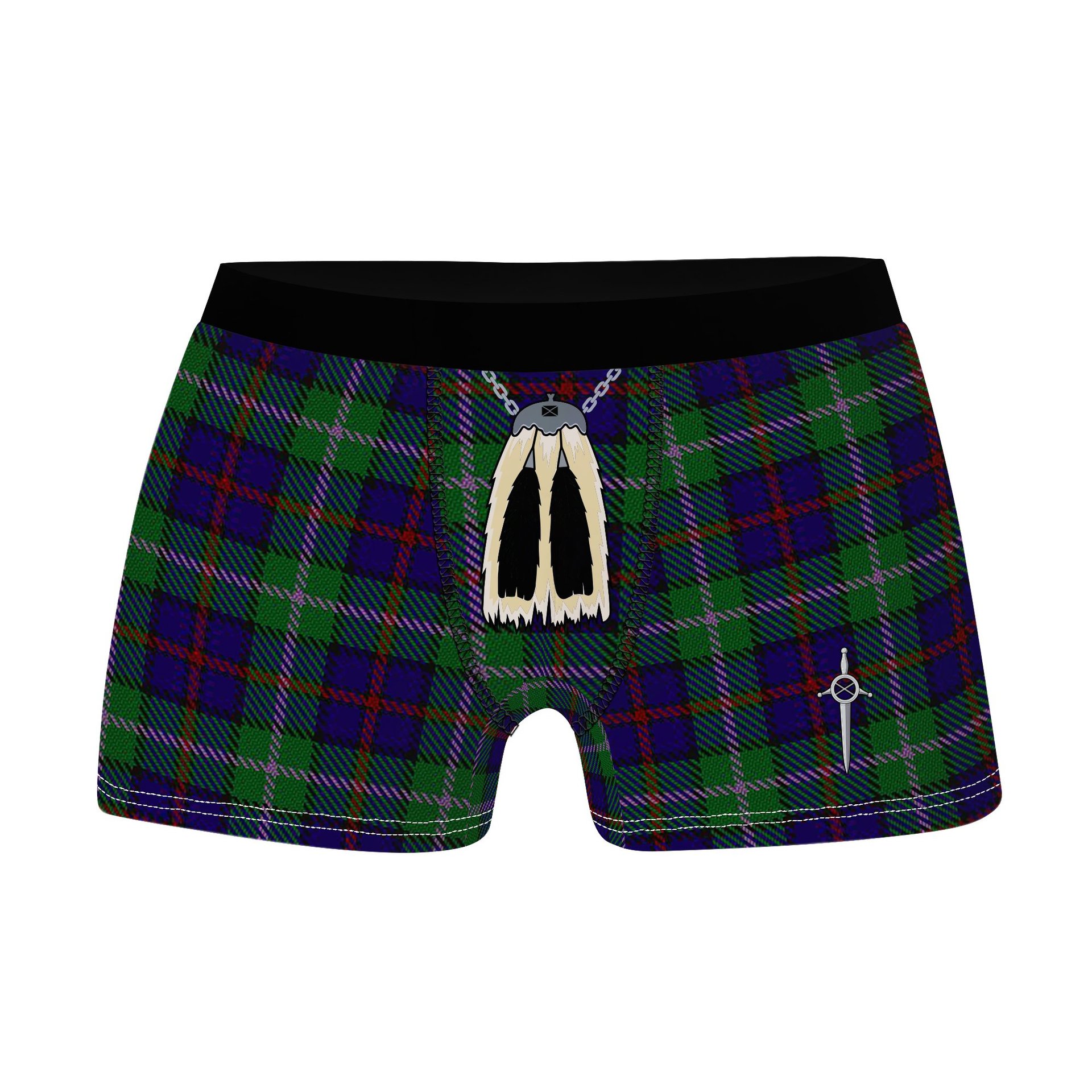 ScotsTee Shop Scottish MacEachain Clan Highland Kilt Sporran Tartan Boxer Briefs
