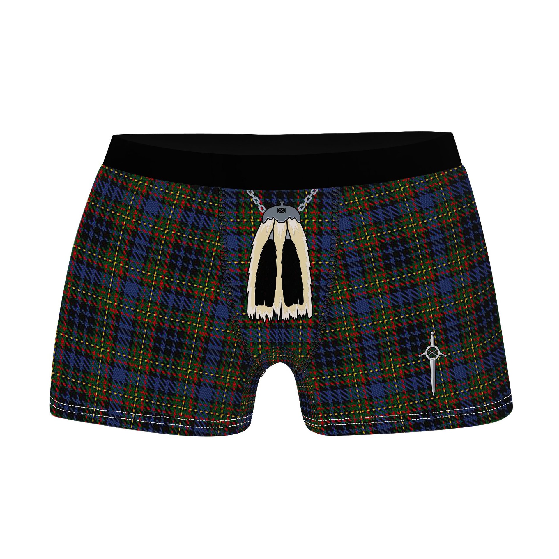 ScotsTee Shop Scottish MacClellan Clan Highland Kilt Sporran Tartan Boxer Briefs