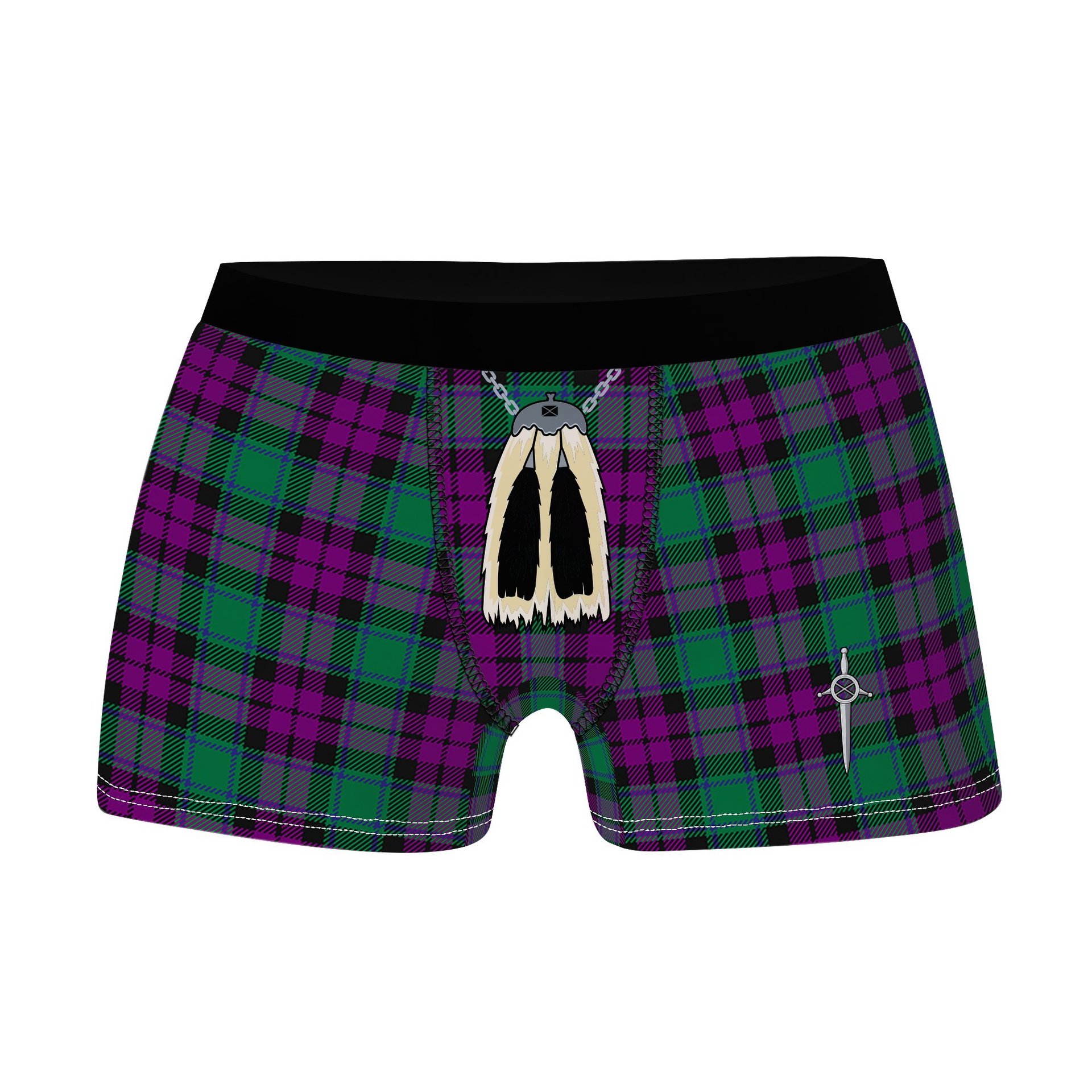 ScotsTee Shop Scottish MacArthur Milton Clan Highland Kilt Sporran Tartan Boxer Briefs