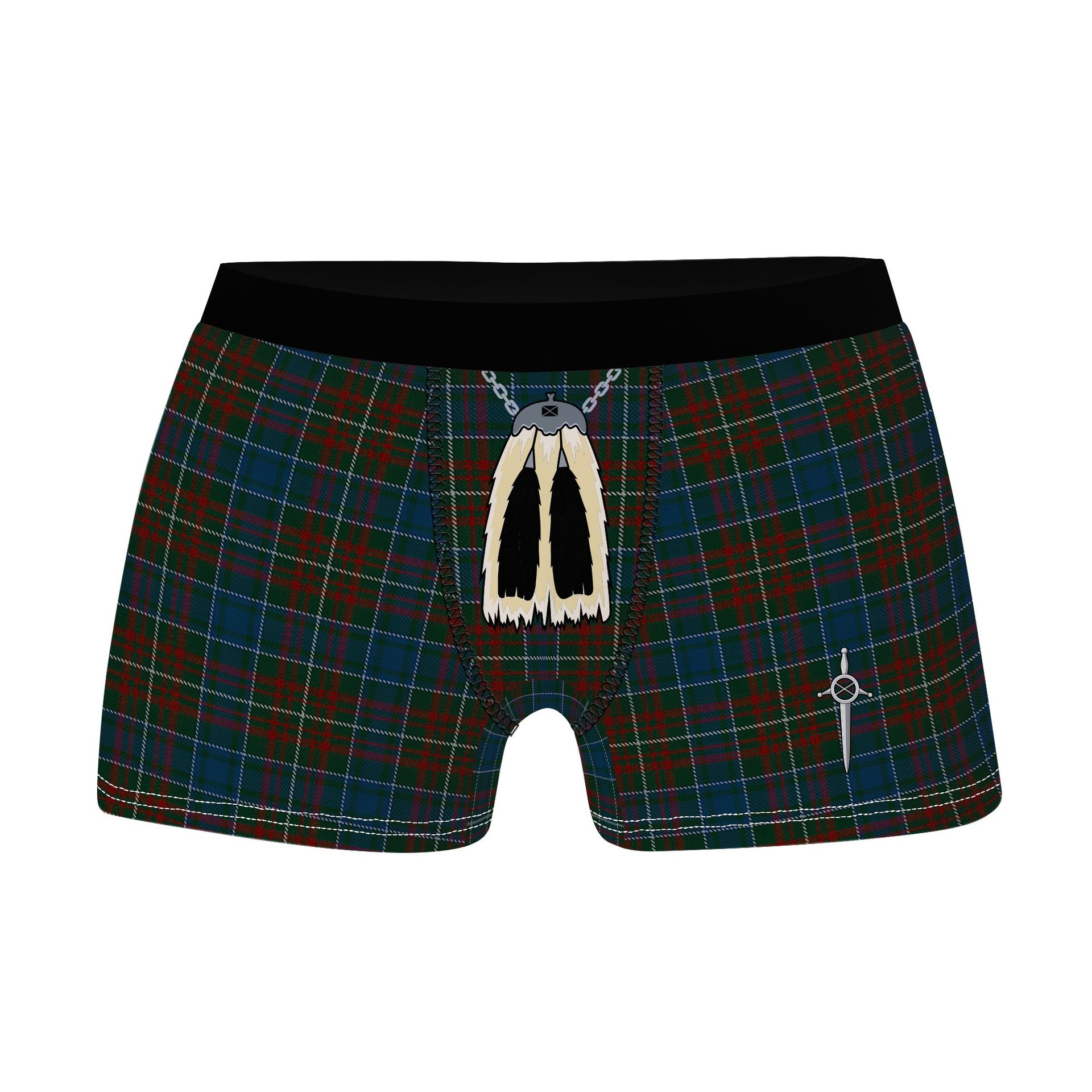 ScotsTee Shop Scottish MacConnell Clan Highland Kilt Sporran Tartan Boxer Briefs