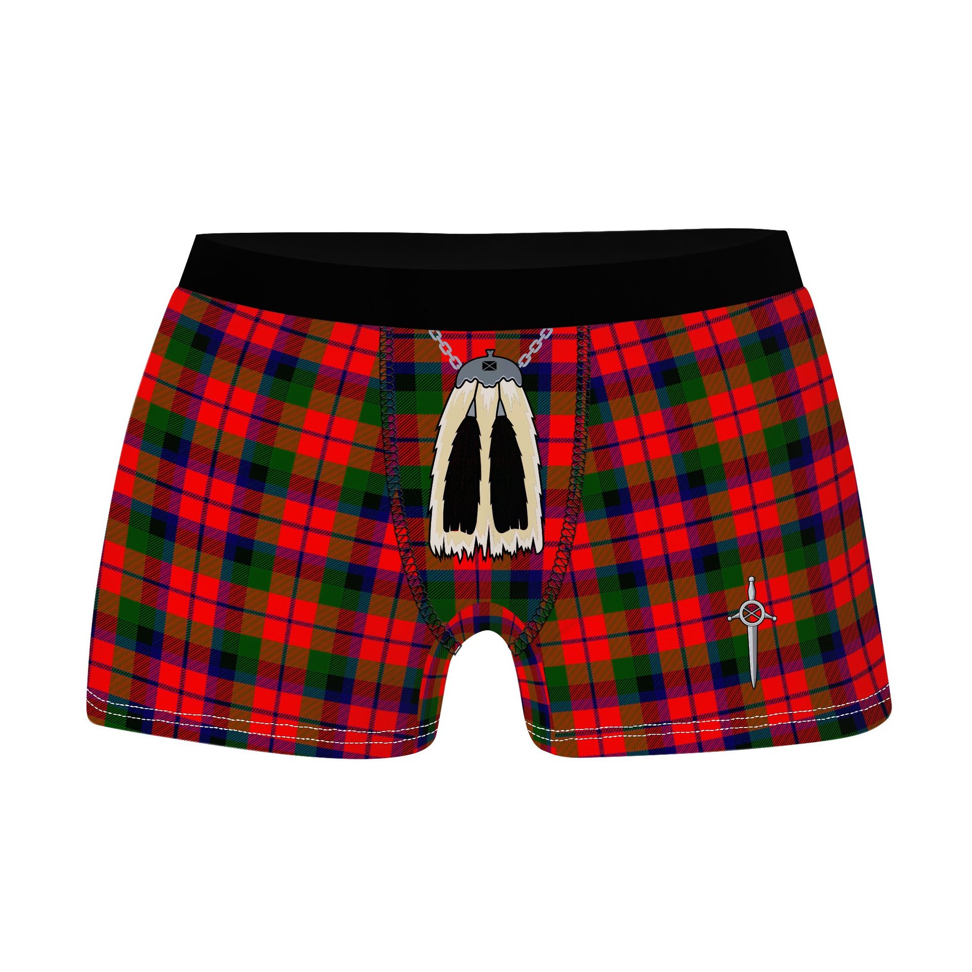 ScotsTee Shop Scottish Macnaghten Modern Clan Highland Kilt Sporran Tartan Boxer Briefs