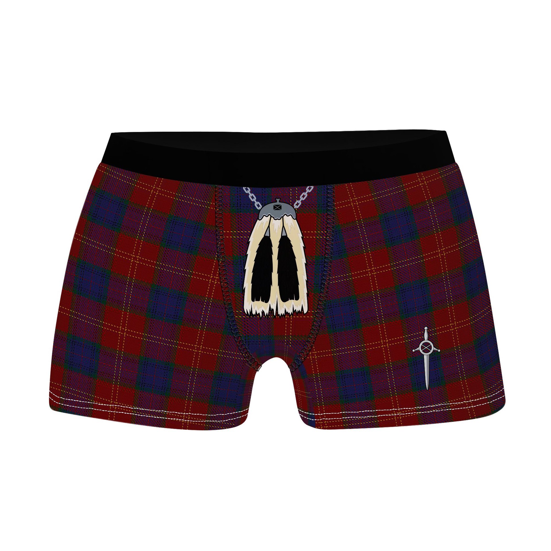 ScotsTee Shop Scottish MacEdward MacGregor Hastie Clan Highland Kilt Sporran Tartan Boxer Briefs