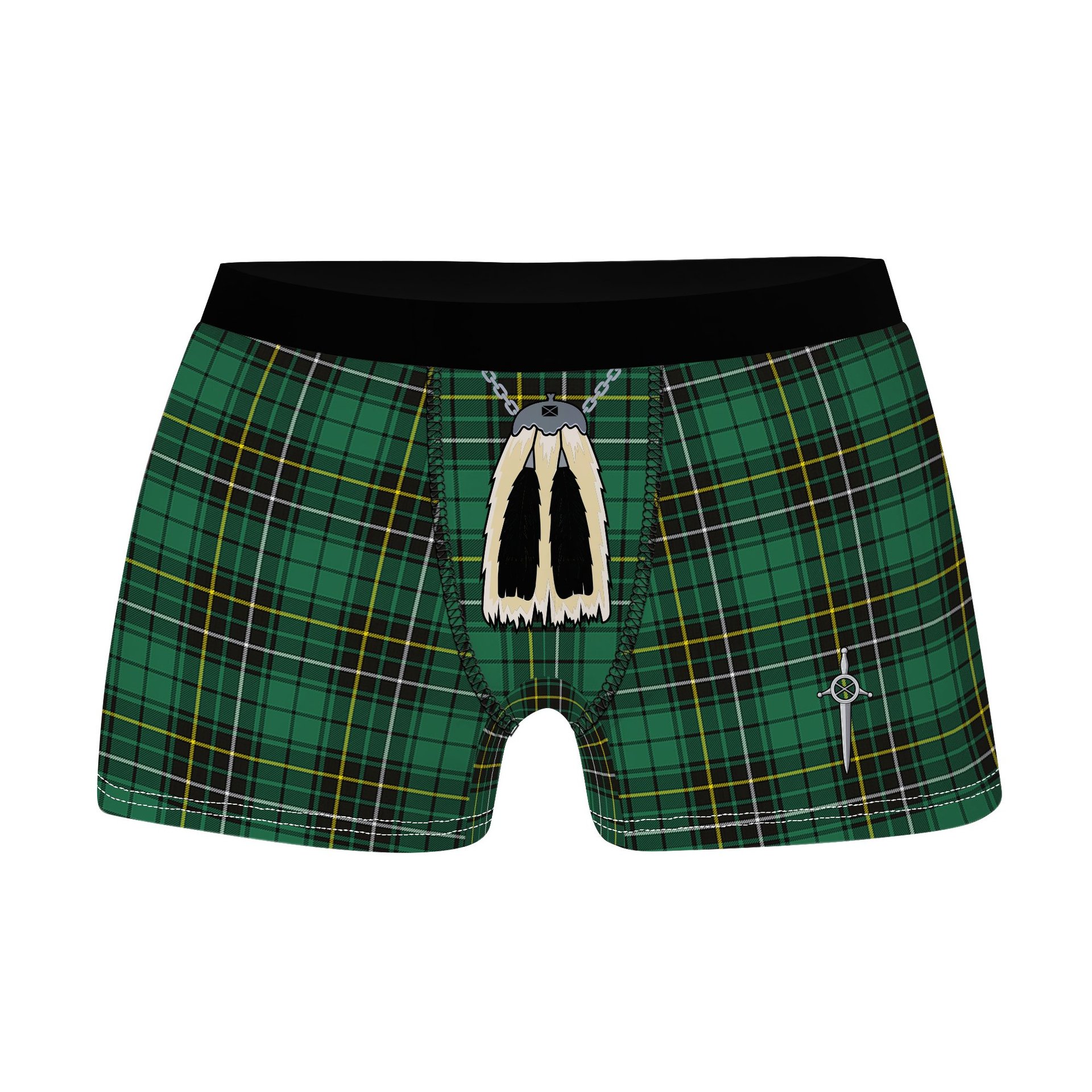 ScotsTee Shop Scottish MacAlpin Ancient Clan Highland Kilt Sporran Tartan Boxer Briefs