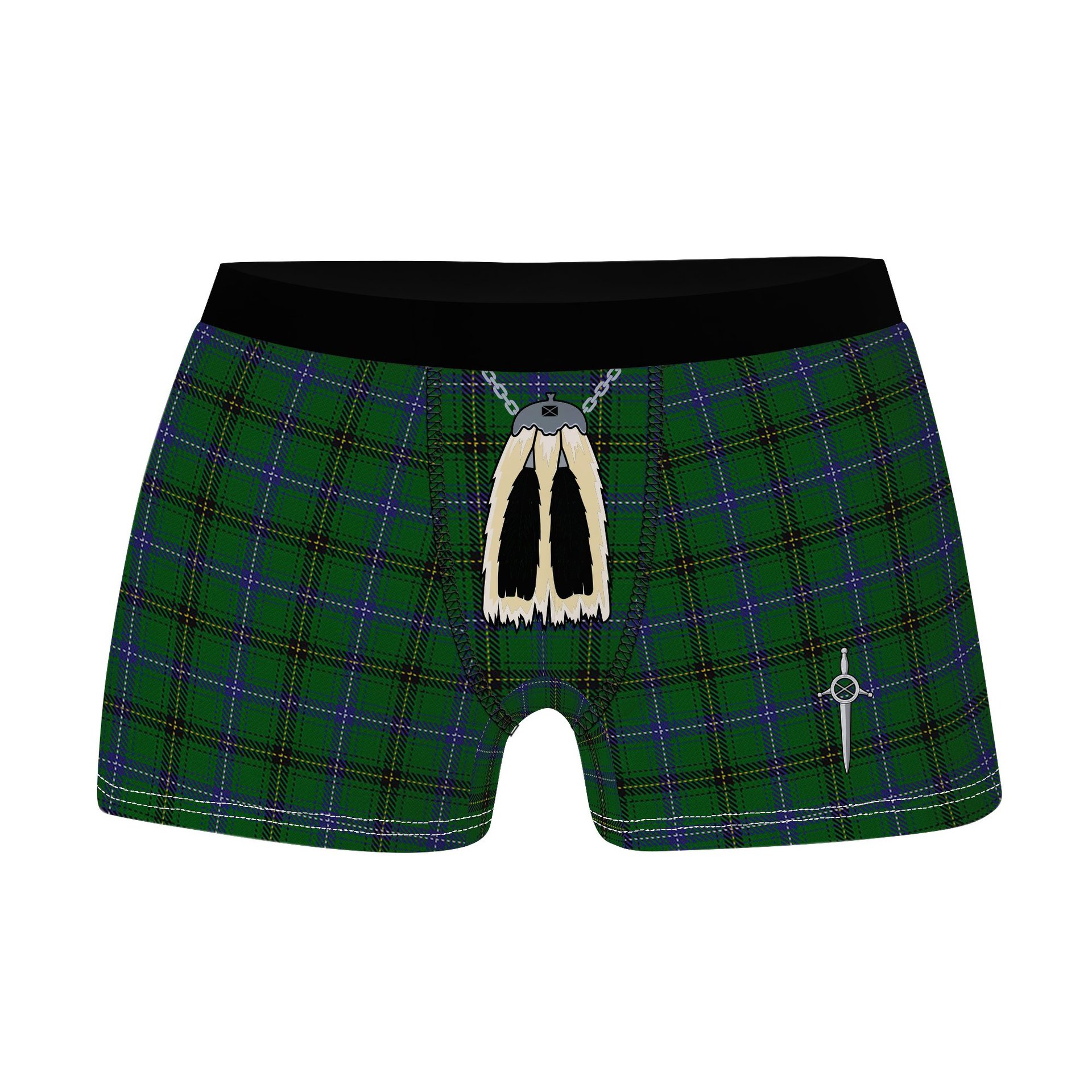 ScotsTee Shop Scottish MacKendrick Clan Highland Kilt Sporran Tartan Boxer Briefs