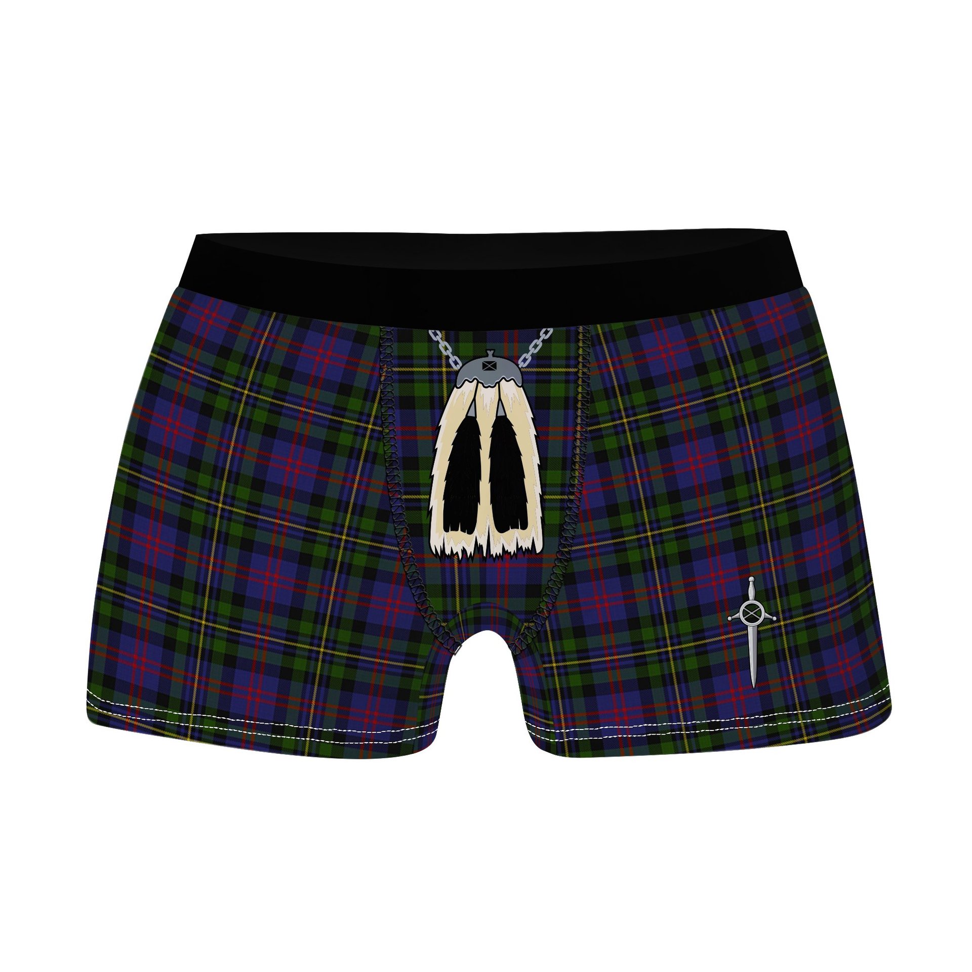 ScotsTee Shop Scottish MacCallum of Berwick Clan Highland Kilt Sporran Tartan Boxer Briefs