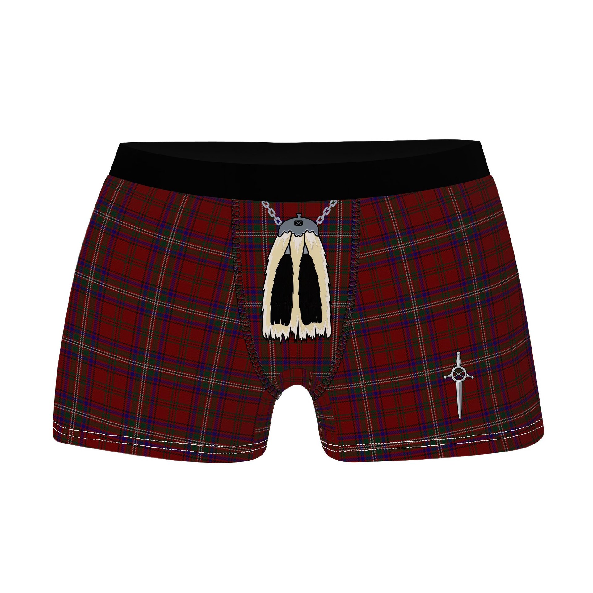 ScotsTee Shop Scottish MacClure Clan Highland Kilt Sporran Tartan Boxer Briefs