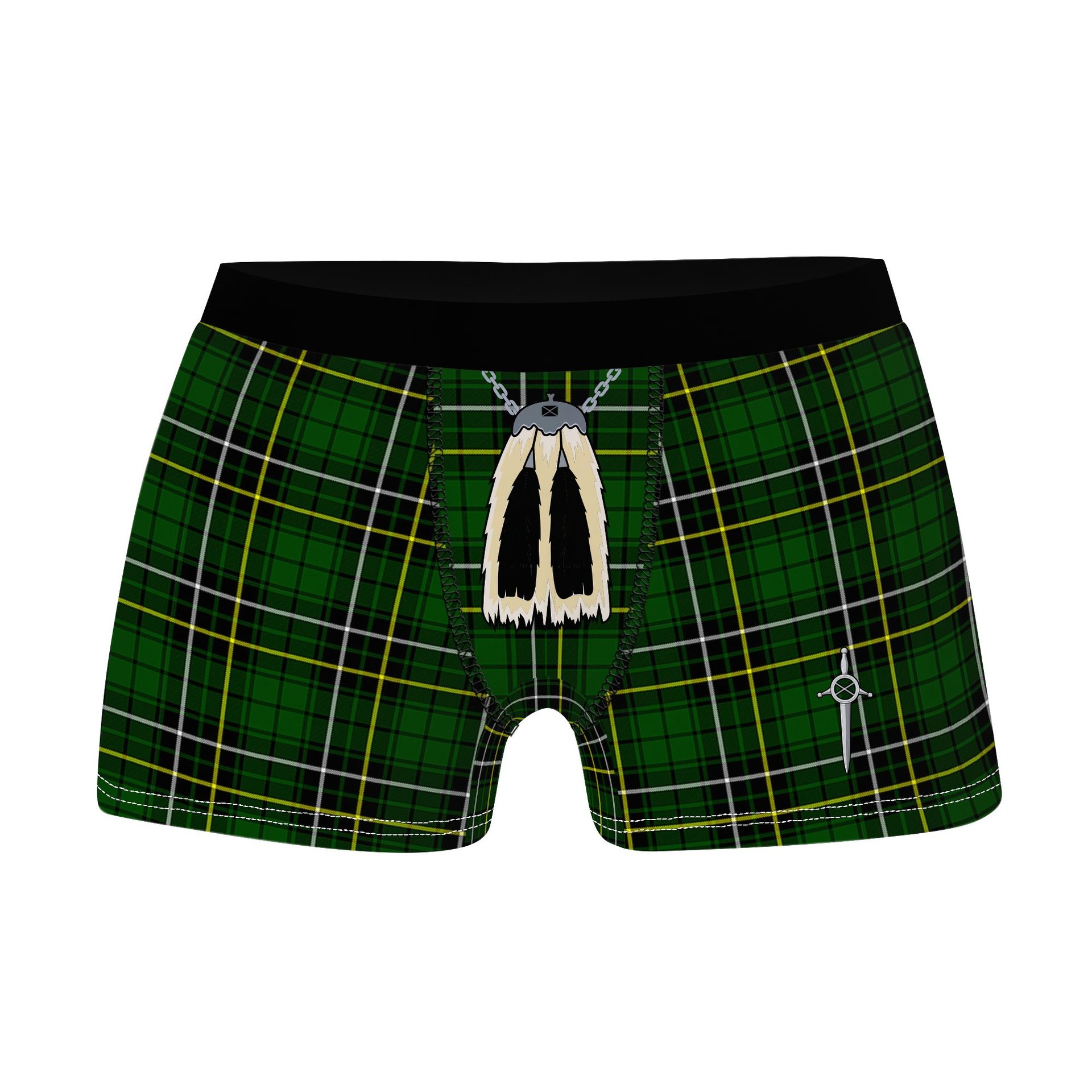 ScotsTee Shop Scottish MacAlpine Modern Clan Highland Kilt Sporran Tartan Boxer Briefs